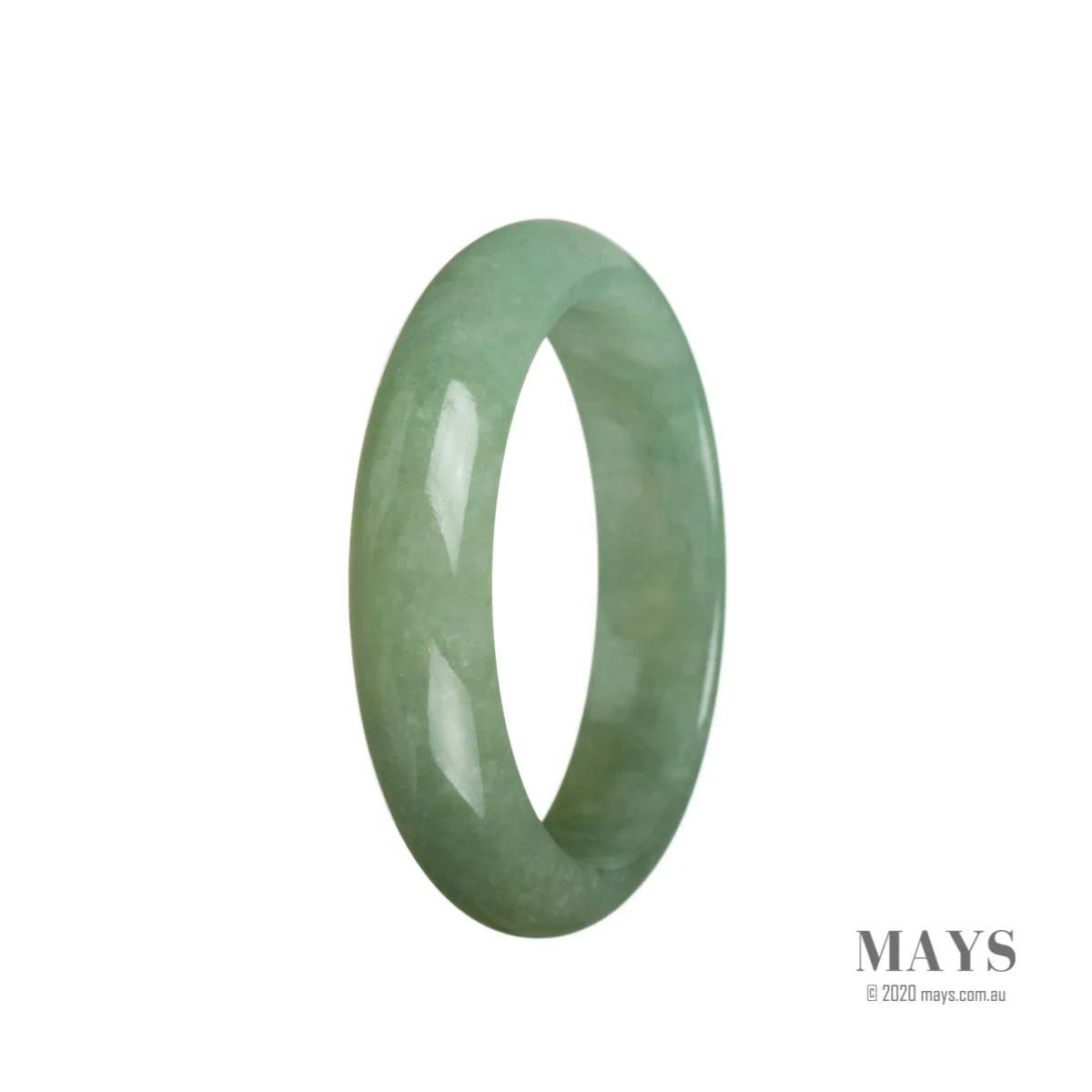 Real Natural Green Jadeite Bracelet - 55mm Half Moon