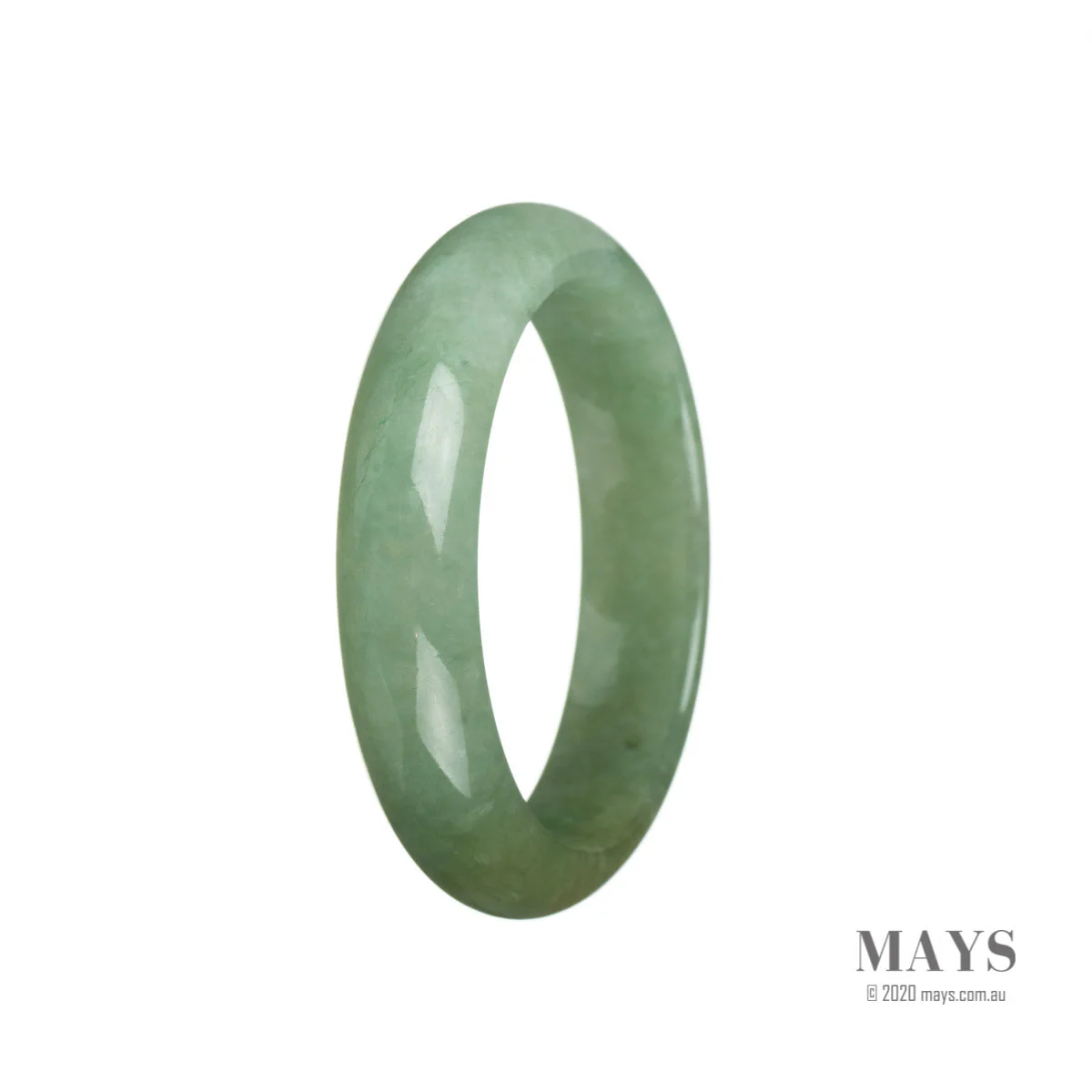Real Natural Green Jadeite Bracelet - 55mm Half Moon - Image 2
