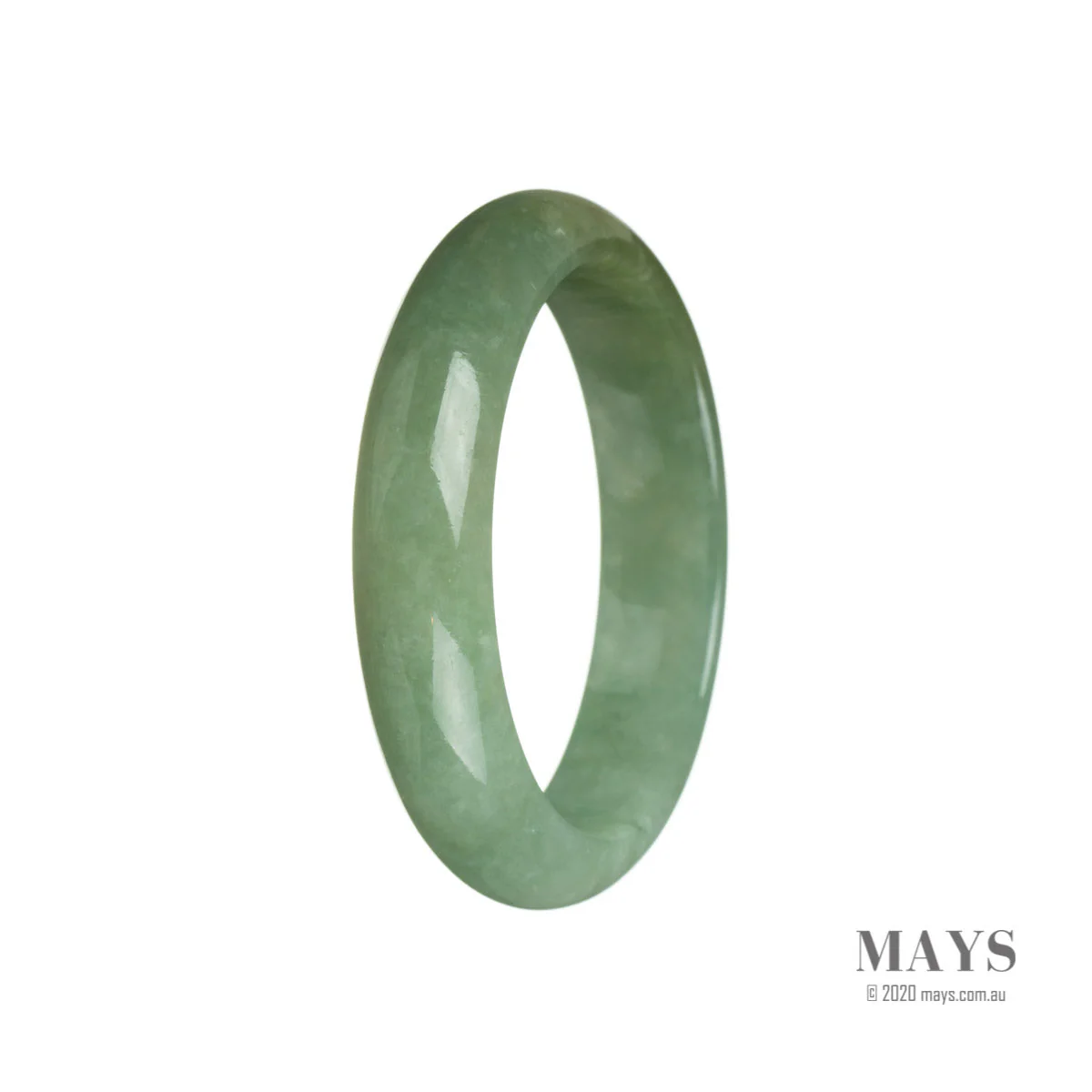 Real Natural Green Jadeite Bracelet - 55mm Half Moon - Image 3