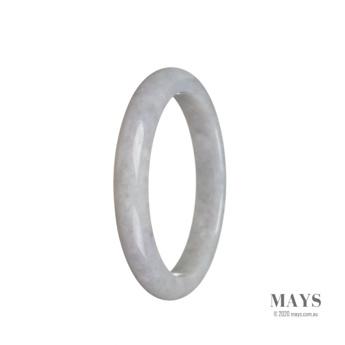 Authentic Type A Lavender Jade Bracelet - 57mm Semi Round - Image 2