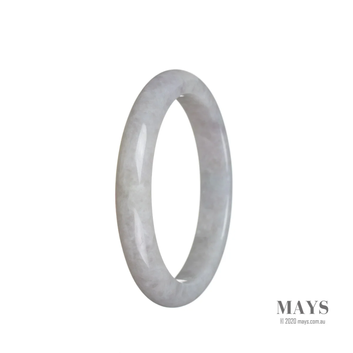 Authentic Type A Lavender Jade Bracelet - 57mm Semi Round - Image 3