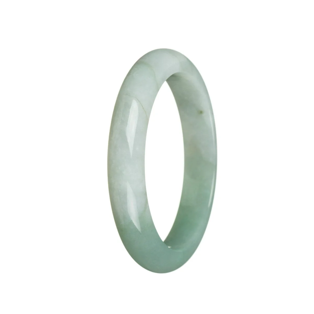 Genuine Untreated Green Burma Jade Bracelet - 55mm Semi Round