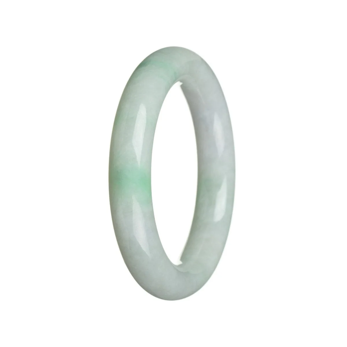 Genuine Grade A Green Burma Jade Bangle - 56mm Round - Image 2
