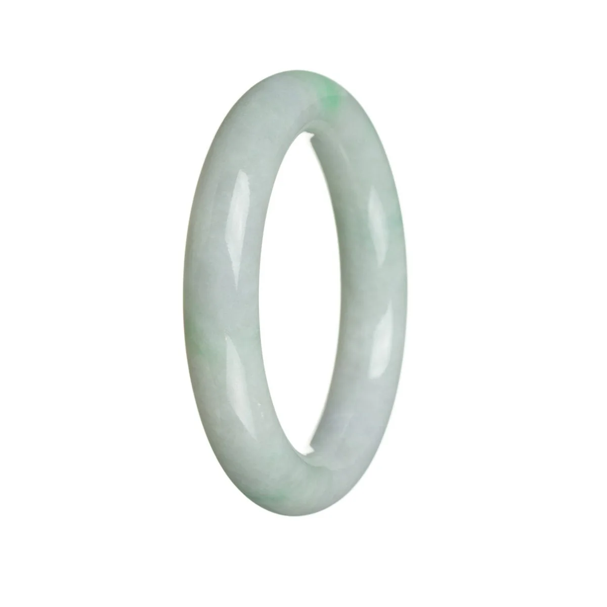 Genuine Grade A Green Burma Jade Bangle - 56mm Round - Image 3