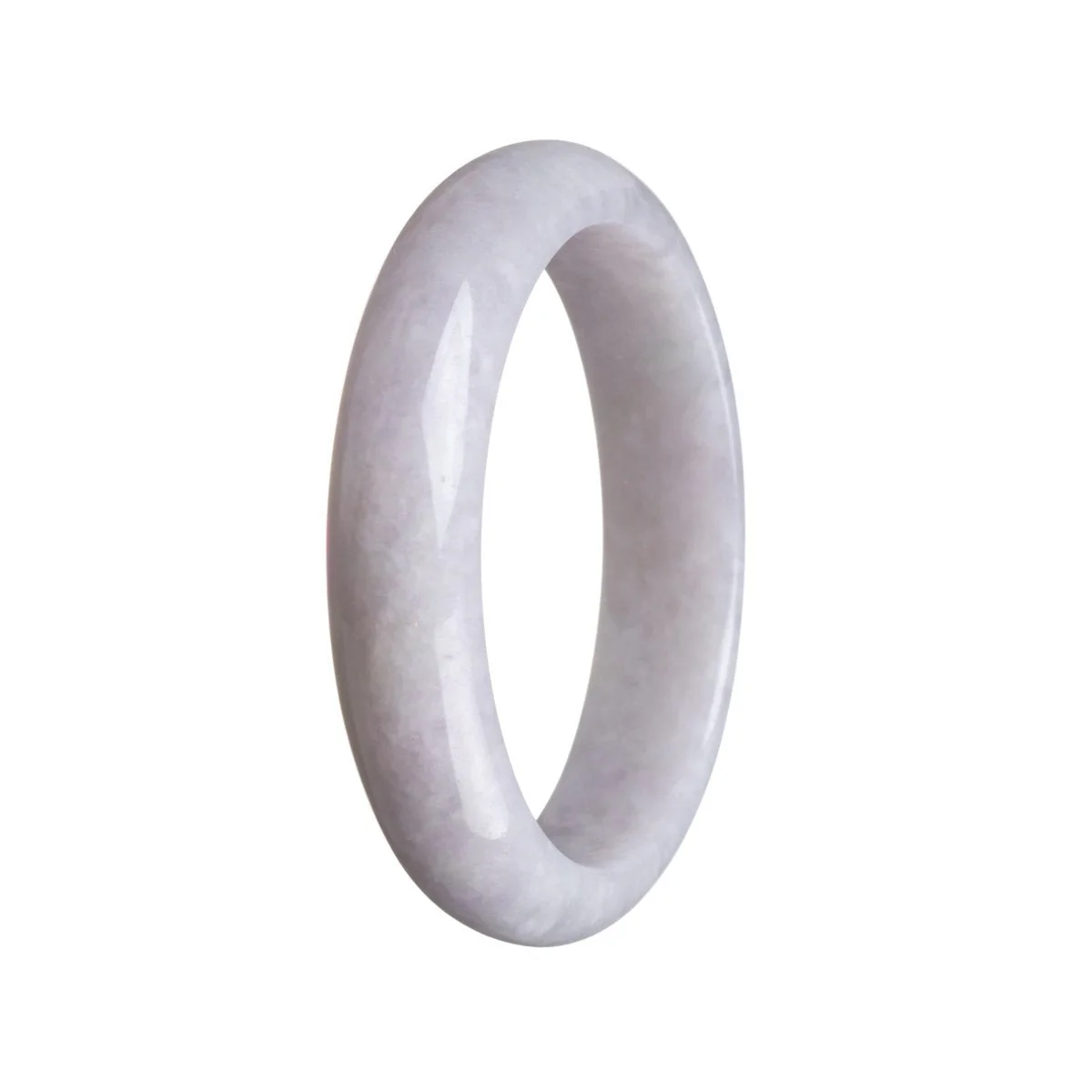 Real Untreated Lavender Burmese Jade Bangle - 57mm Half Moon