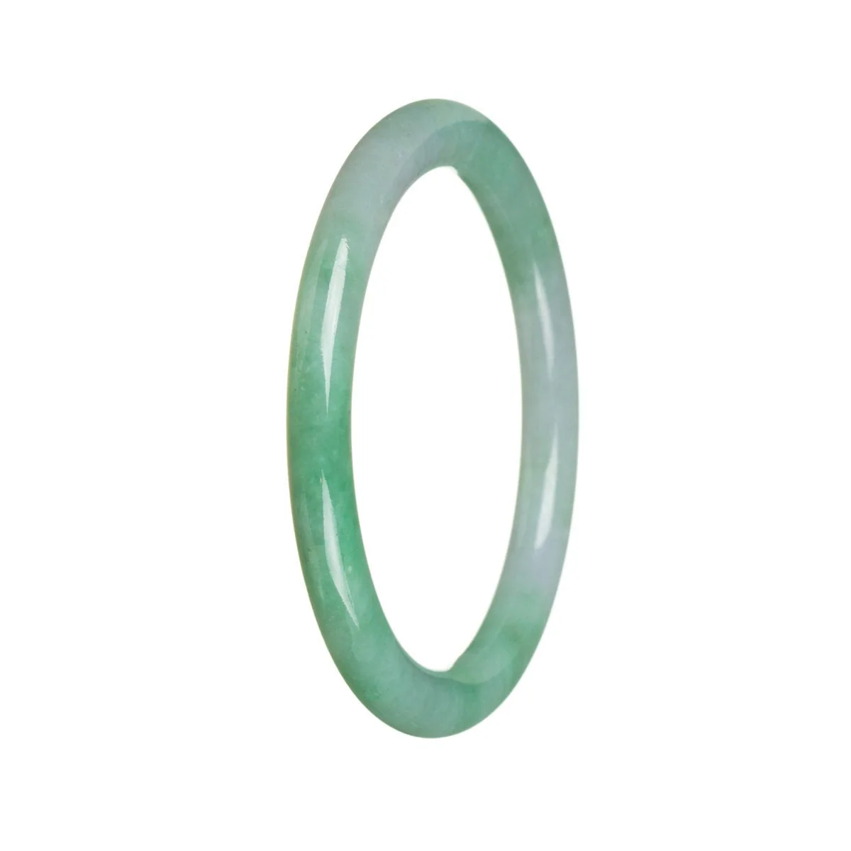 Genuine Grade A Apple green Jadeite Bangle - 57mm Petite Round