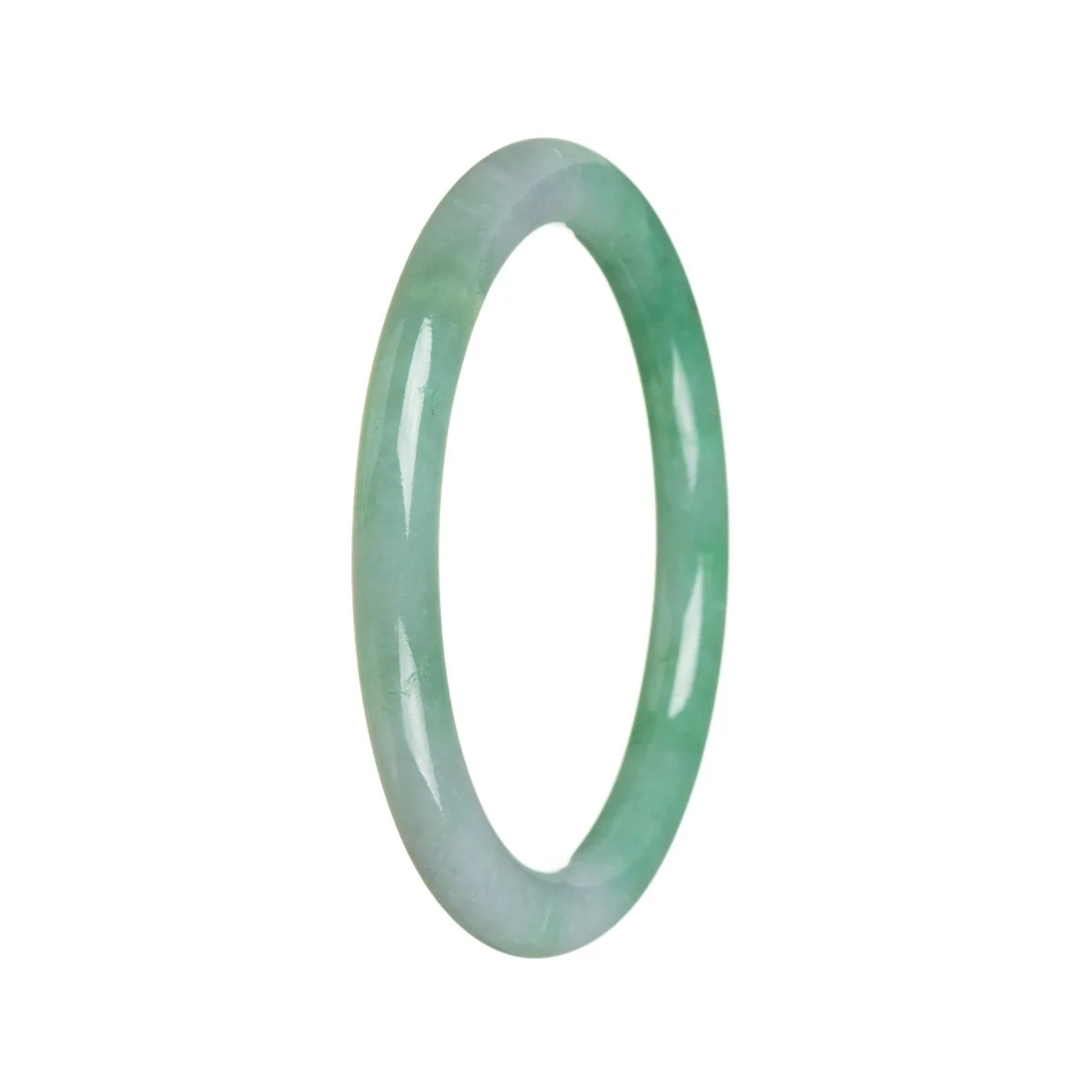Genuine Grade A Apple green Jadeite Bangle - 57mm Petite Round - Image 2
