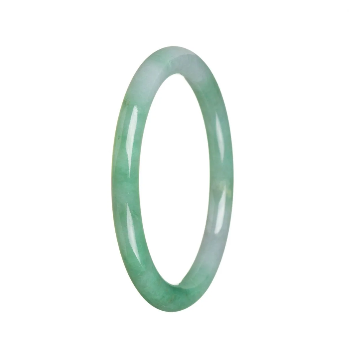 Genuine Grade A Apple green Jadeite Bangle - 57mm Petite Round - Image 3