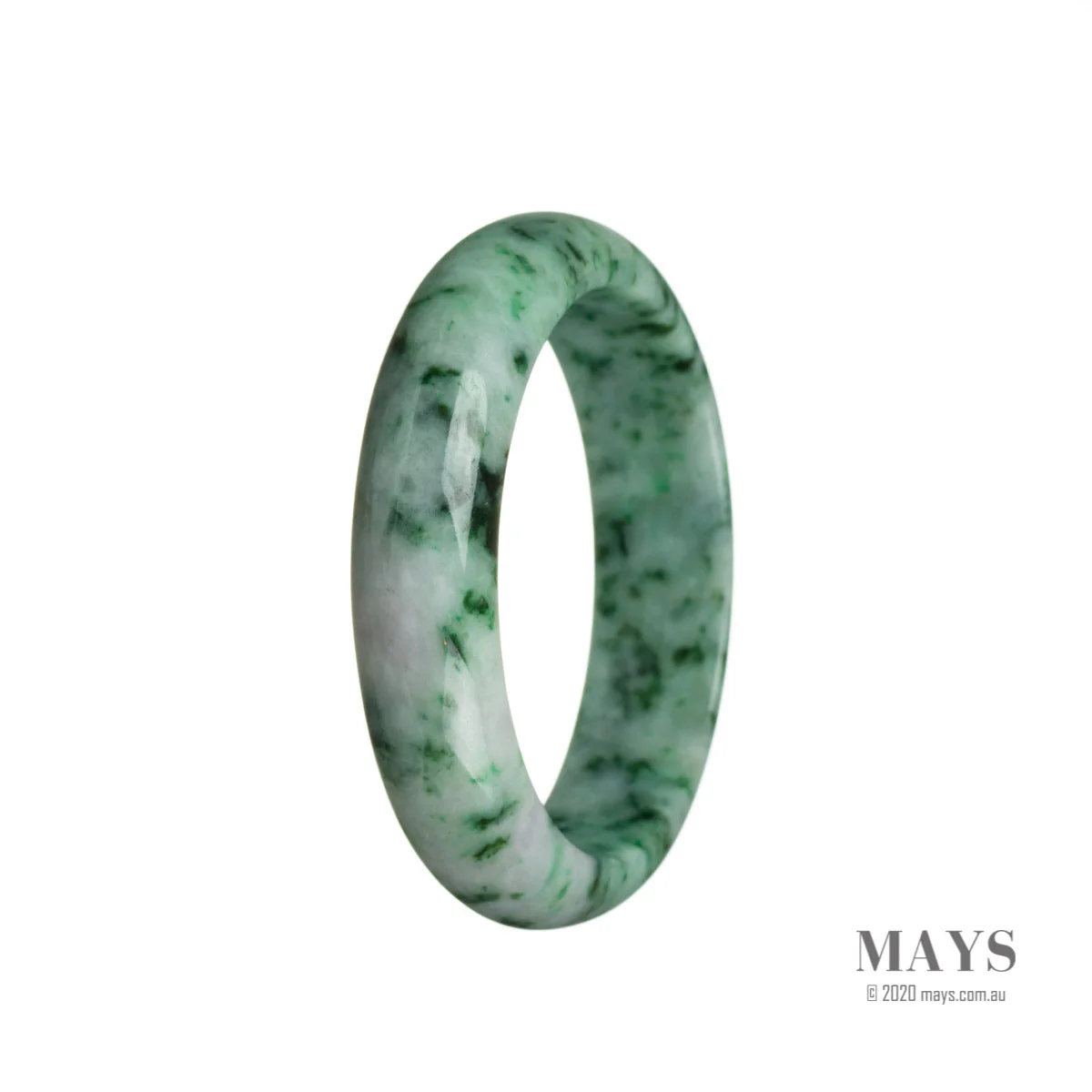 Real Type A Green Burma Jade Bangle Bracelet - 55mm Half Moon - Image 3