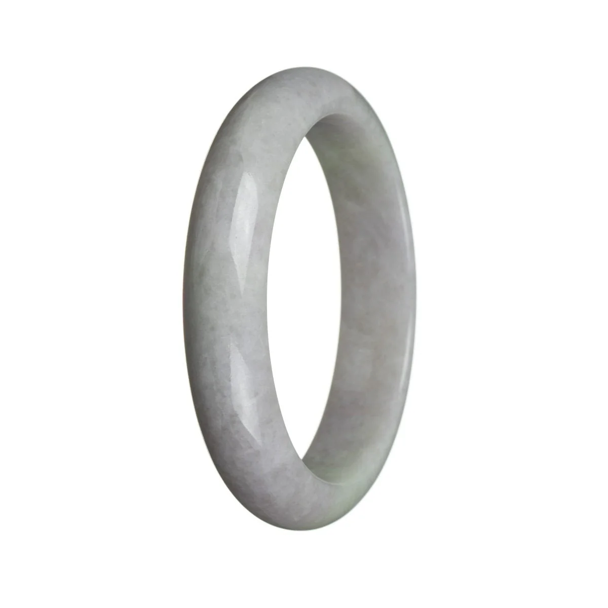 Genuine Grade A Lavender Jade Bracelet - 59mm Semi Round - Image 3