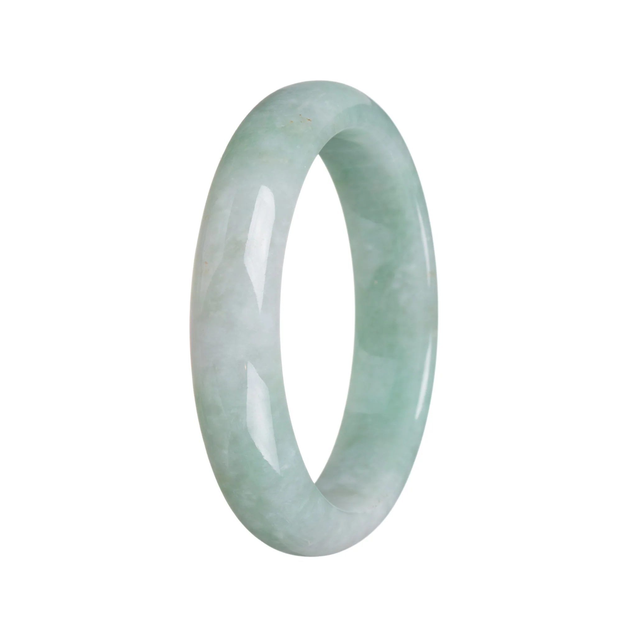 Genuine Type A Green Jadeite Bangle - 57mm Half Moon - Image 2