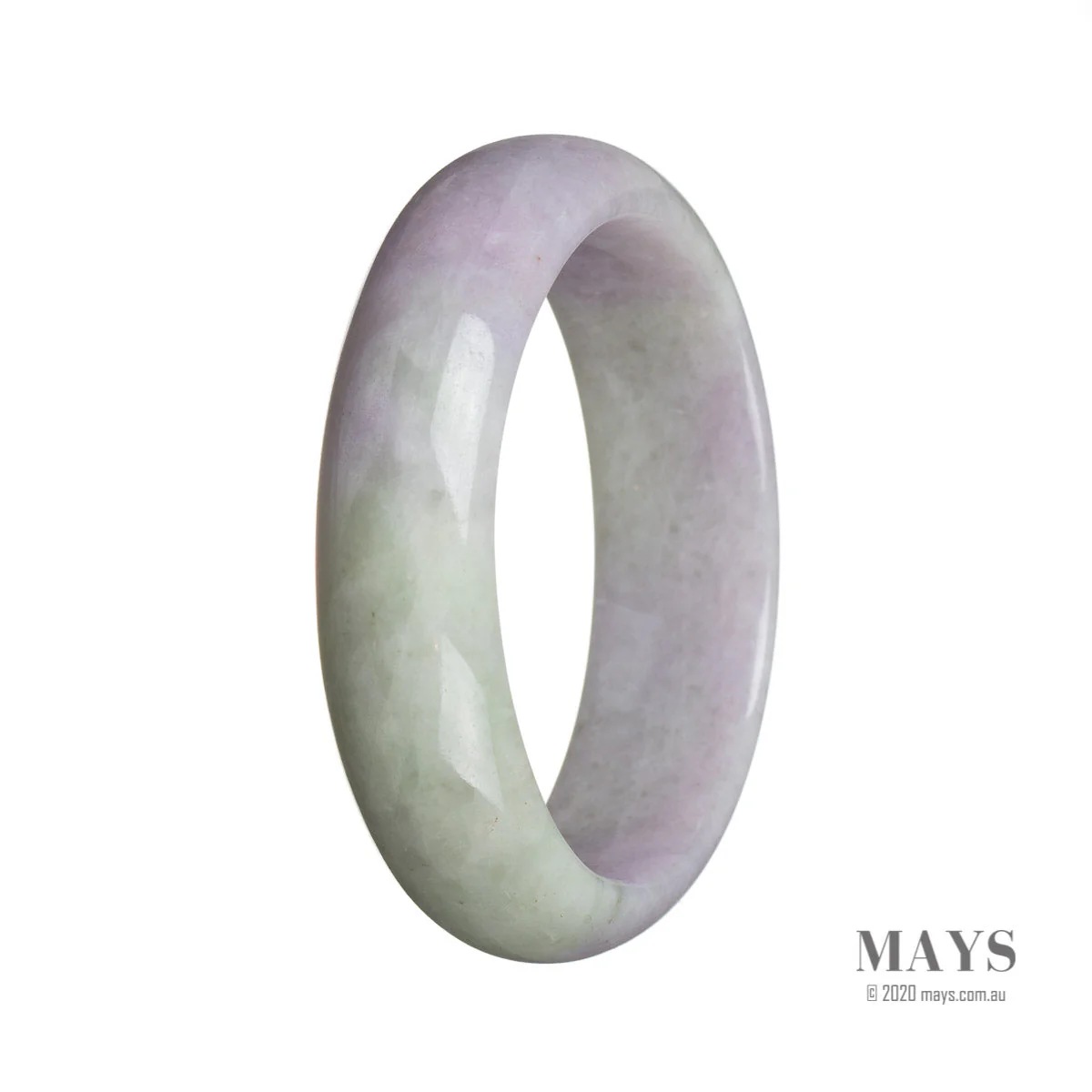 Genuine Natural Lavender and green Jadeite Bangle - 58mm Half Moon - Image 2