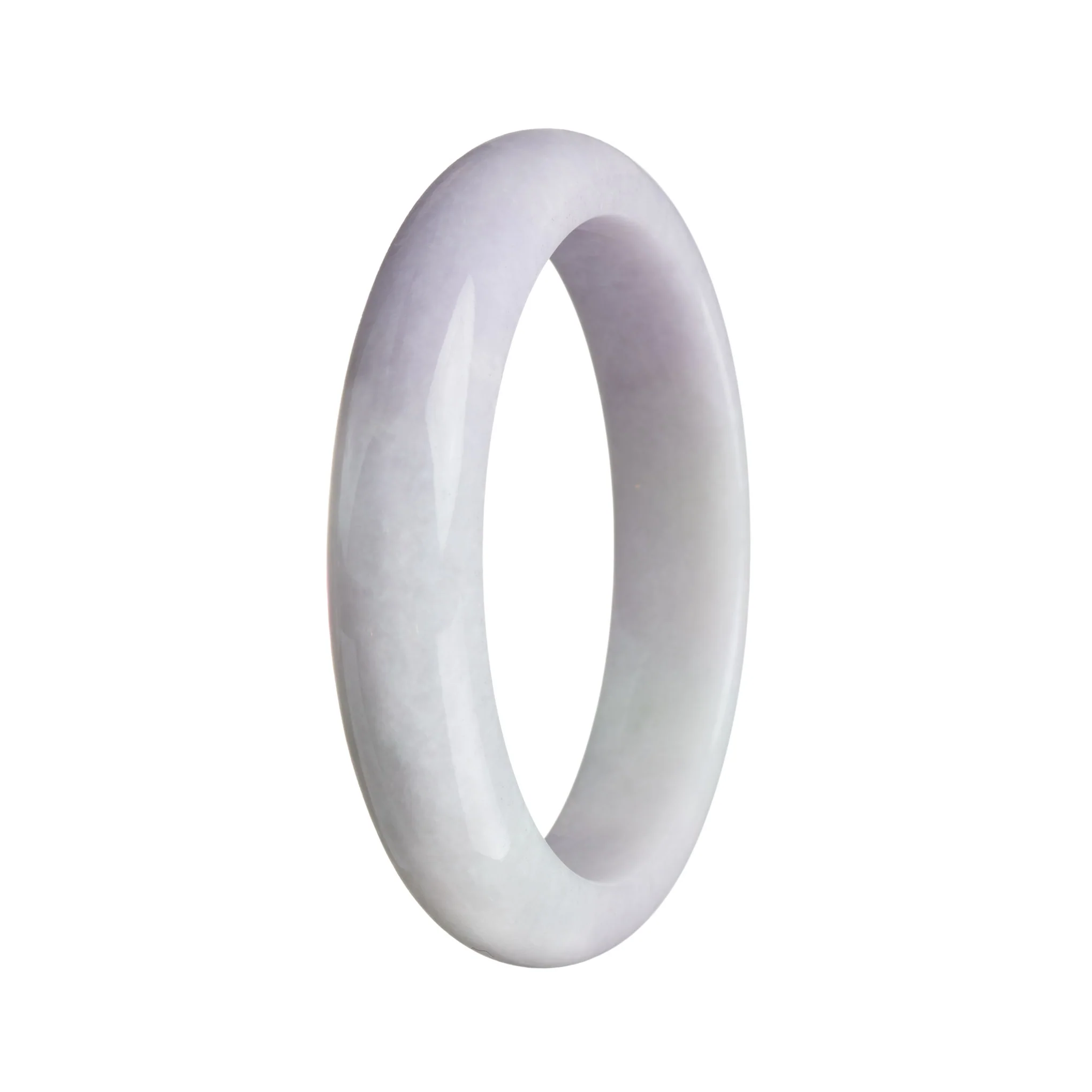 Certified Type A Lavender Burma Jade Bracelet - 60mm Half Moon - Image 3