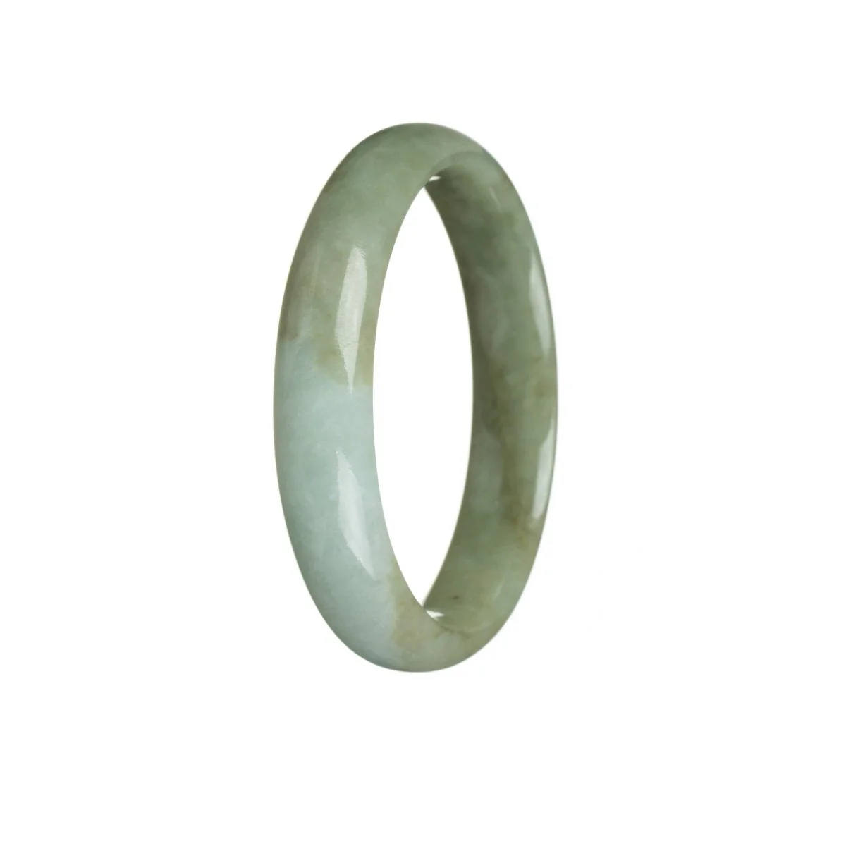 Authentic Grade A Green Jade Bangle Bracelet - 56mm Half Moon - Image 3
