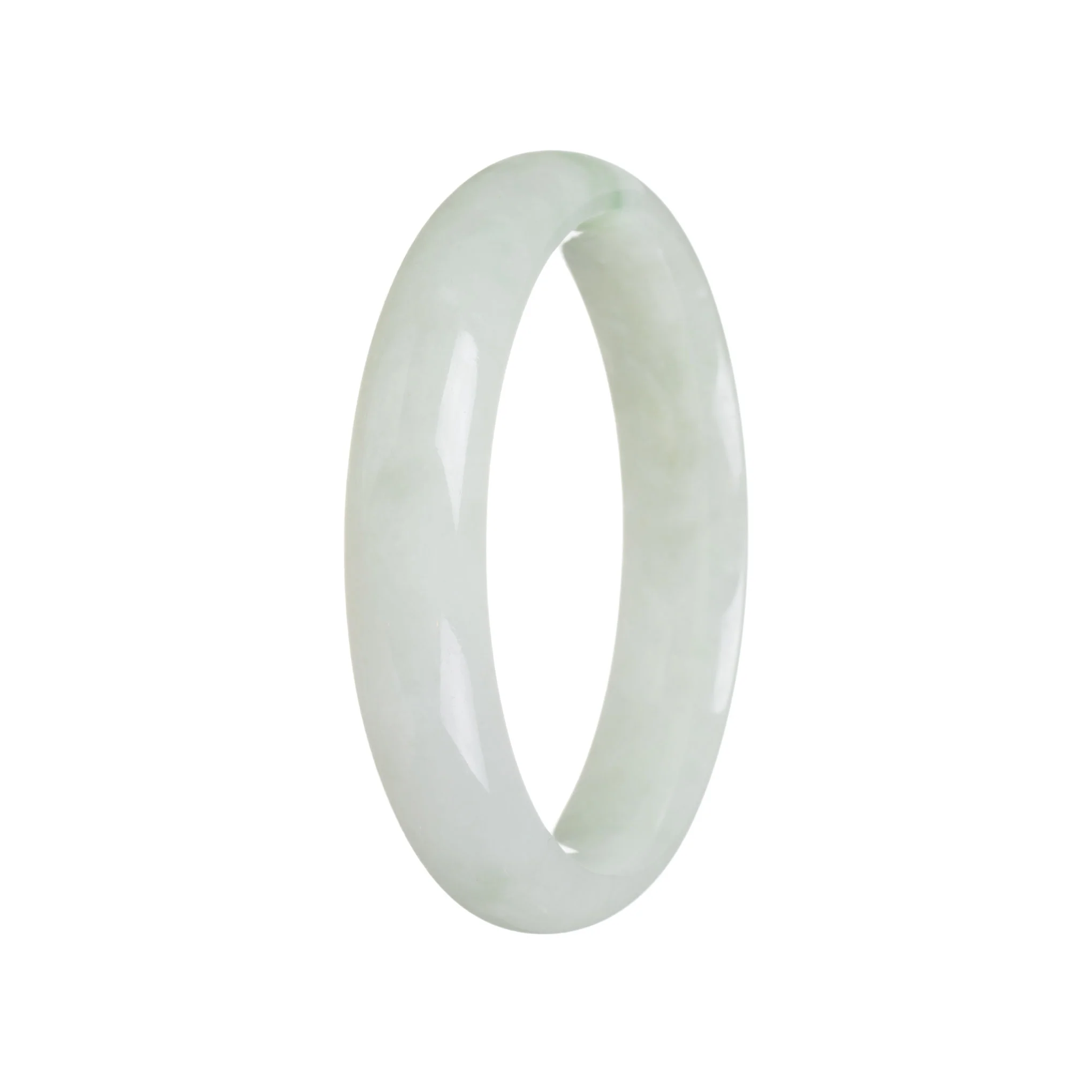 Genuine Natural Pale Green Jade Bracelet - 56mm Half Moon - Image 2