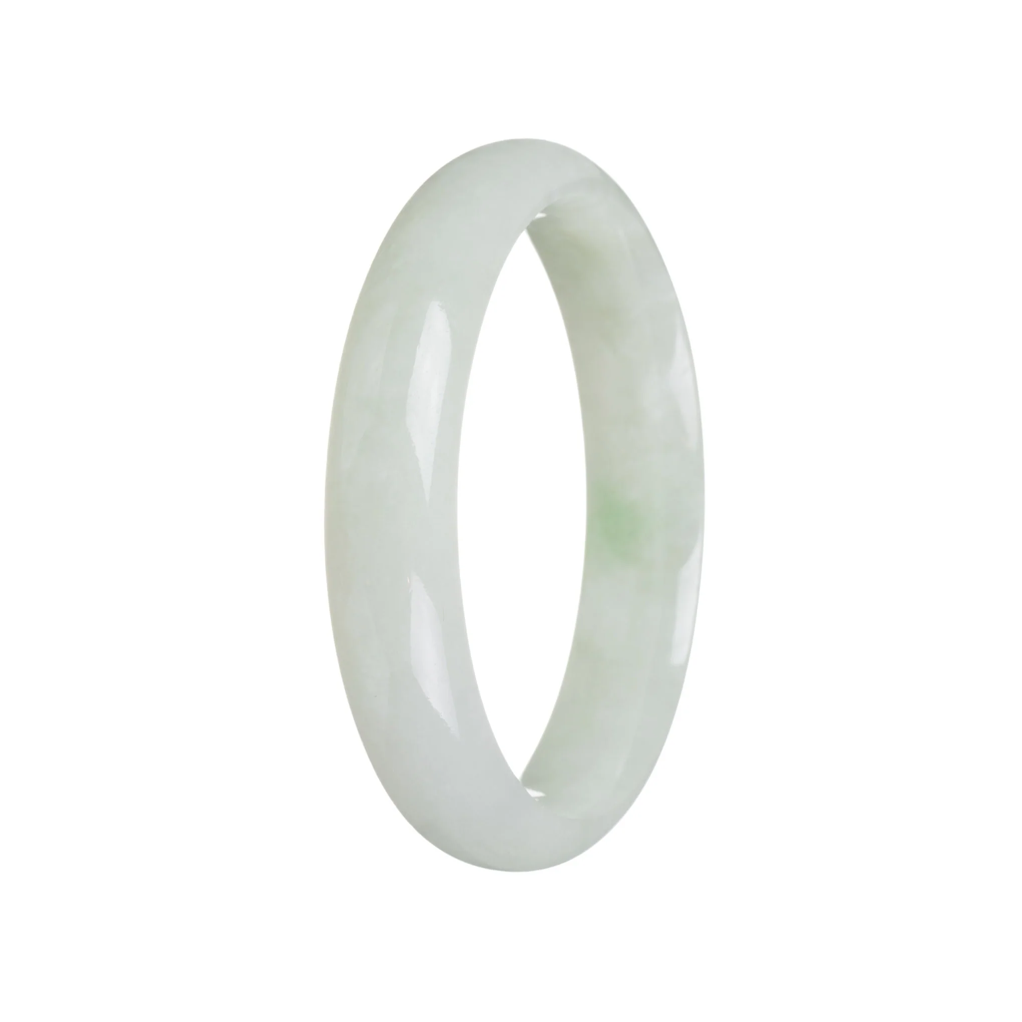 Genuine Natural Pale Green Jade Bracelet - 56mm Half Moon - Image 3