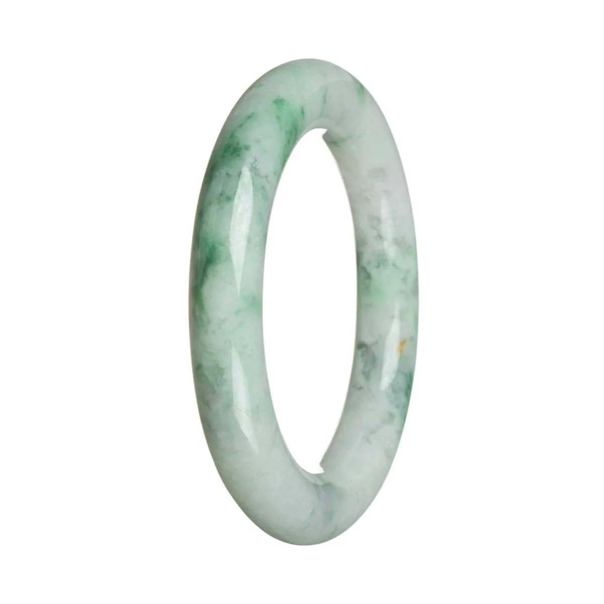 Genuine Natural Green flower Traditional Jade Bangle Bracelet - 56mm Round