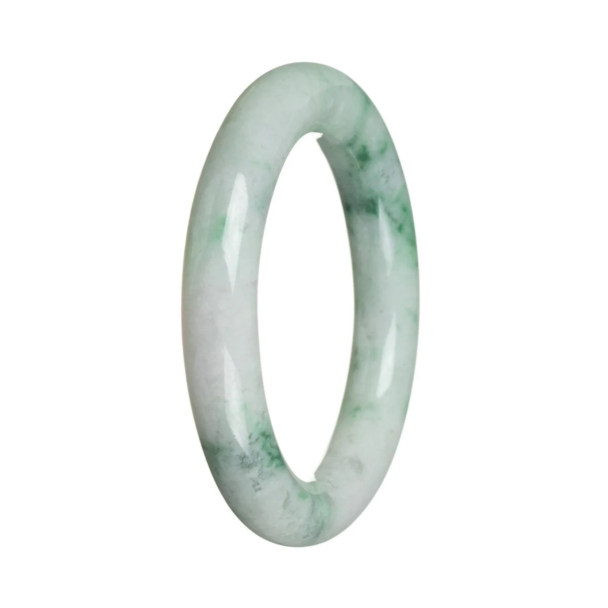 Genuine Natural Green flower Traditional Jade Bangle Bracelet - 56mm Round - Image 3