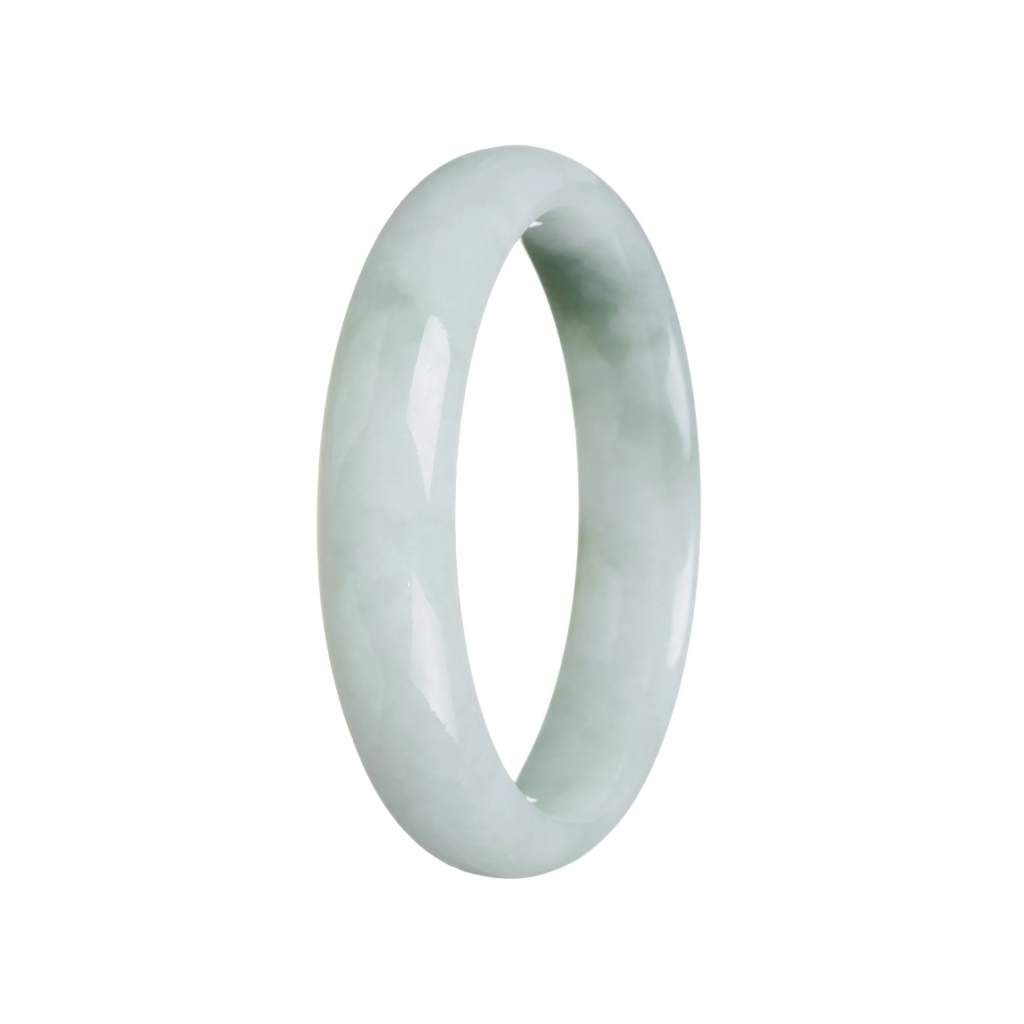 Real Type A Green Jadeite Jade Bangle Bracelet - 56mm Half Moon - Image 3