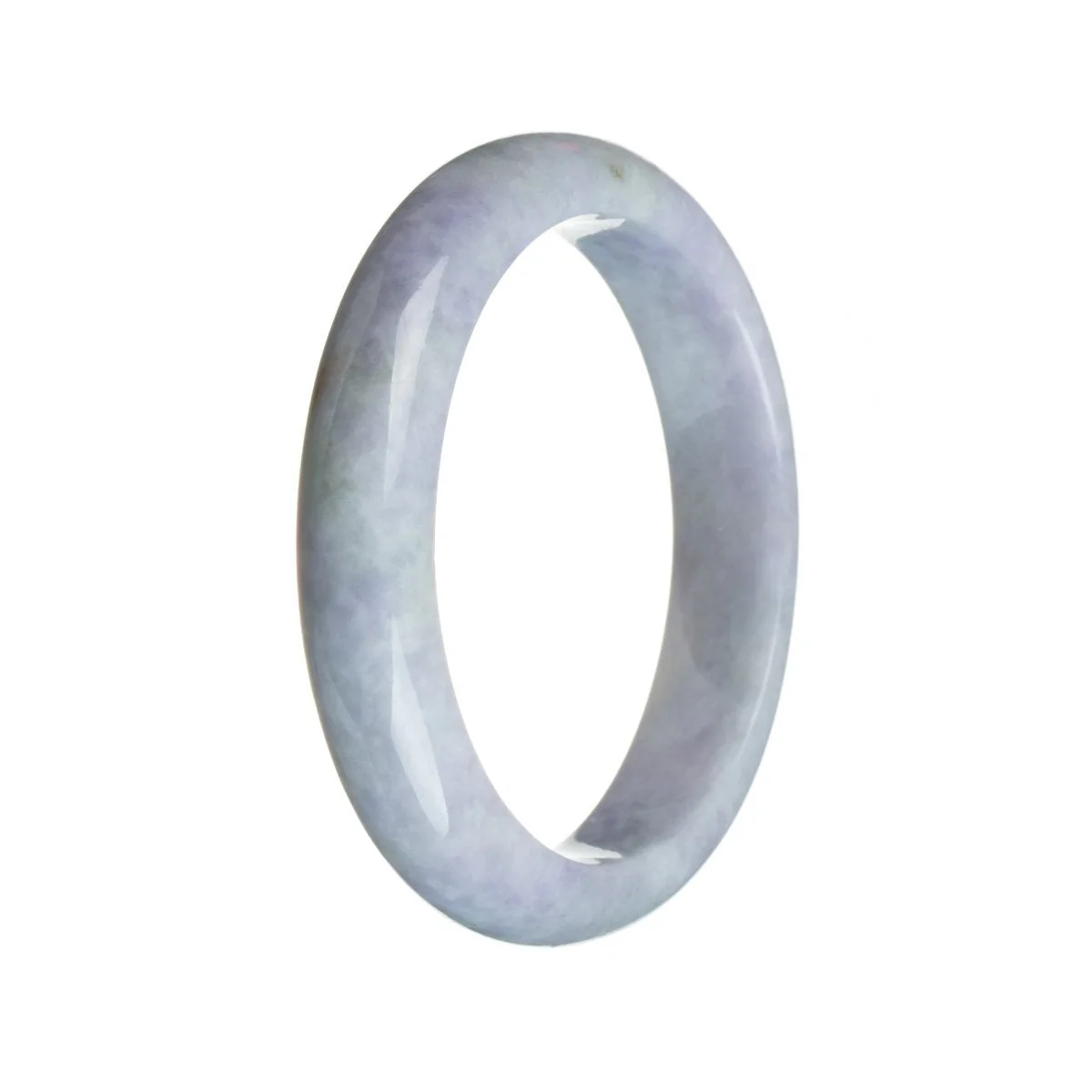 Real Grade A Strong Lavender Jadeite Bangle Bracelet - 59mm Semi Round