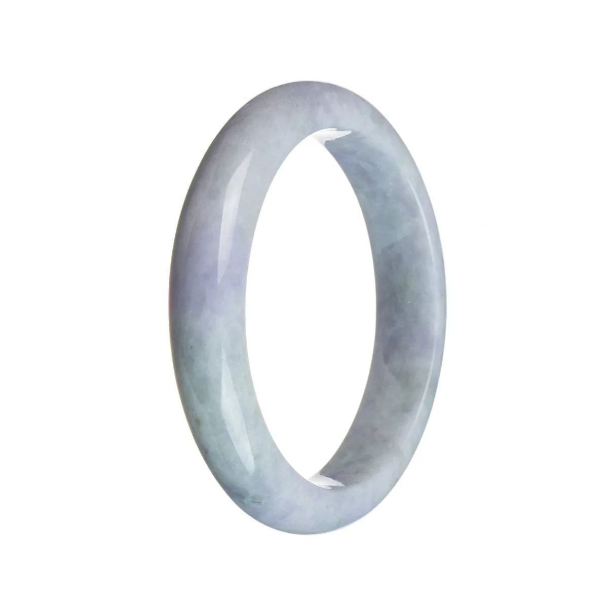 Real Grade A Strong Lavender Jadeite Bangle Bracelet - 59mm Semi Round - Image 2