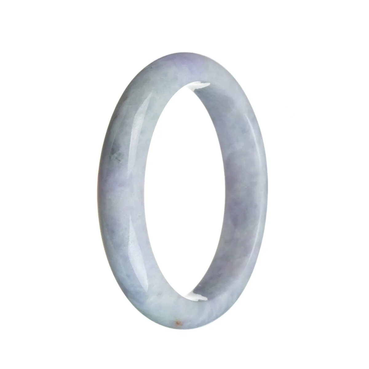 Real Grade A Strong Lavender Jadeite Bangle Bracelet - 59mm Semi Round - Image 3