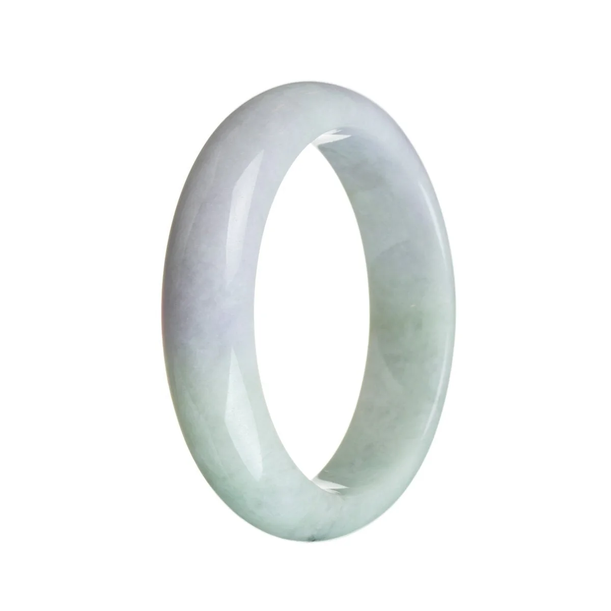Authentic Natural Light lavender and green Jadeite Bangle - 58mm Half Moon