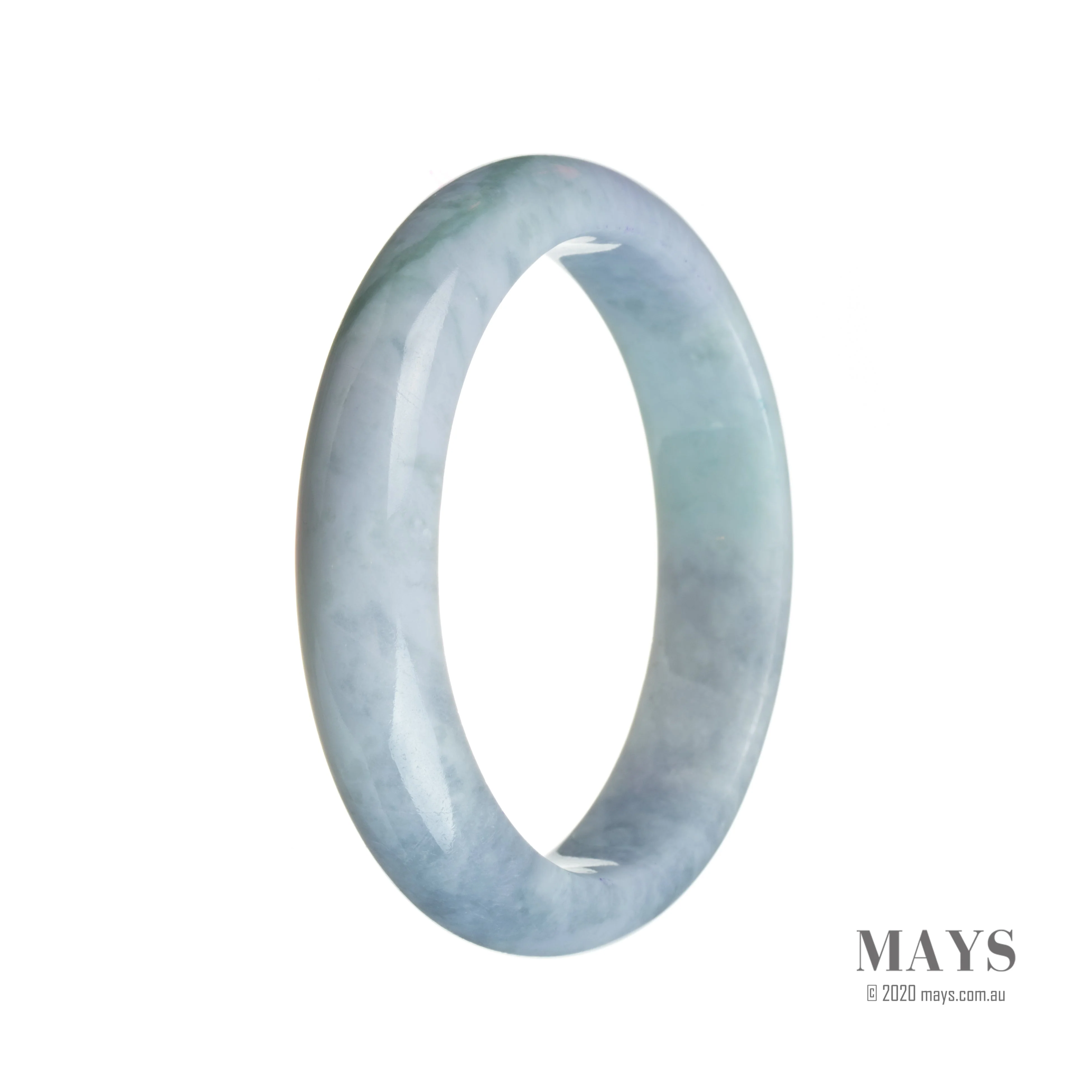 Real Type A Bluish Lavender Jade Bangle - 58mm Half Moon - Image 3