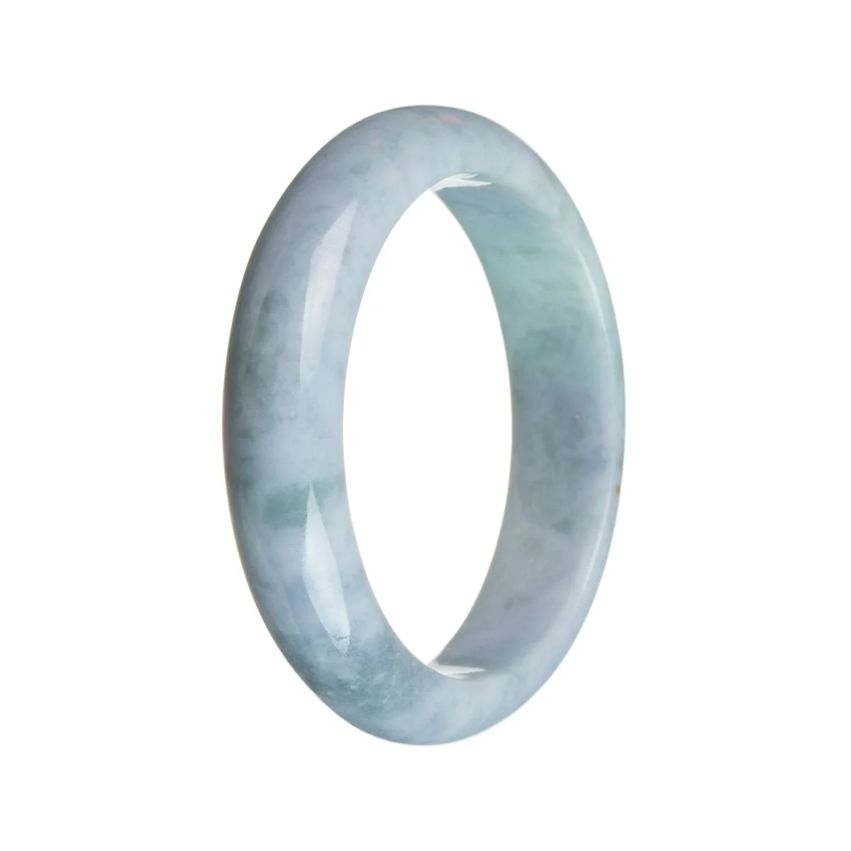 Authentic Grade A Bluish Lavender Burma Jade Bangle Bracelet - 59mm Half Moon - Image 3
