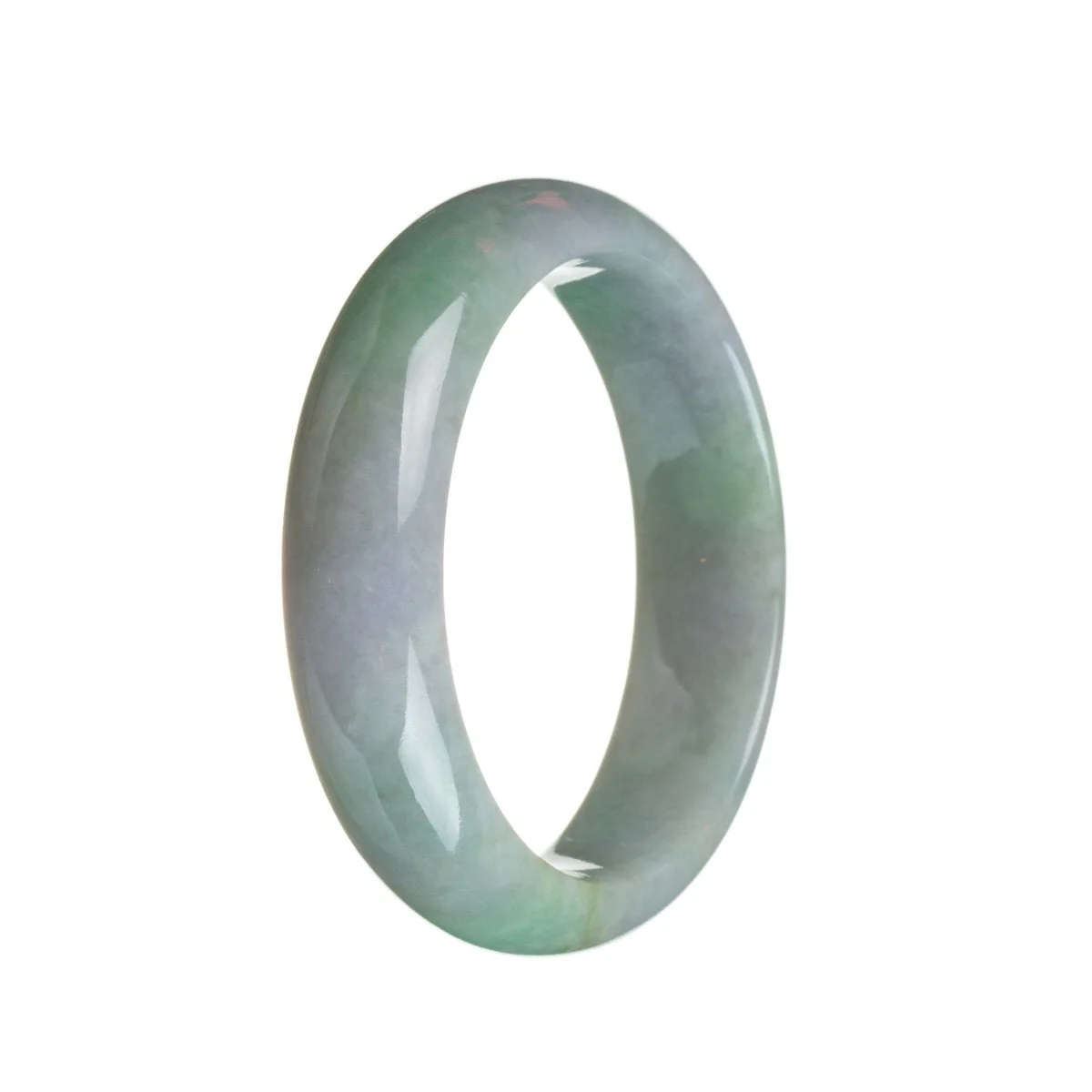 Real Type A Lavender and green Jadeite Bracelet - 55mm Half Moon