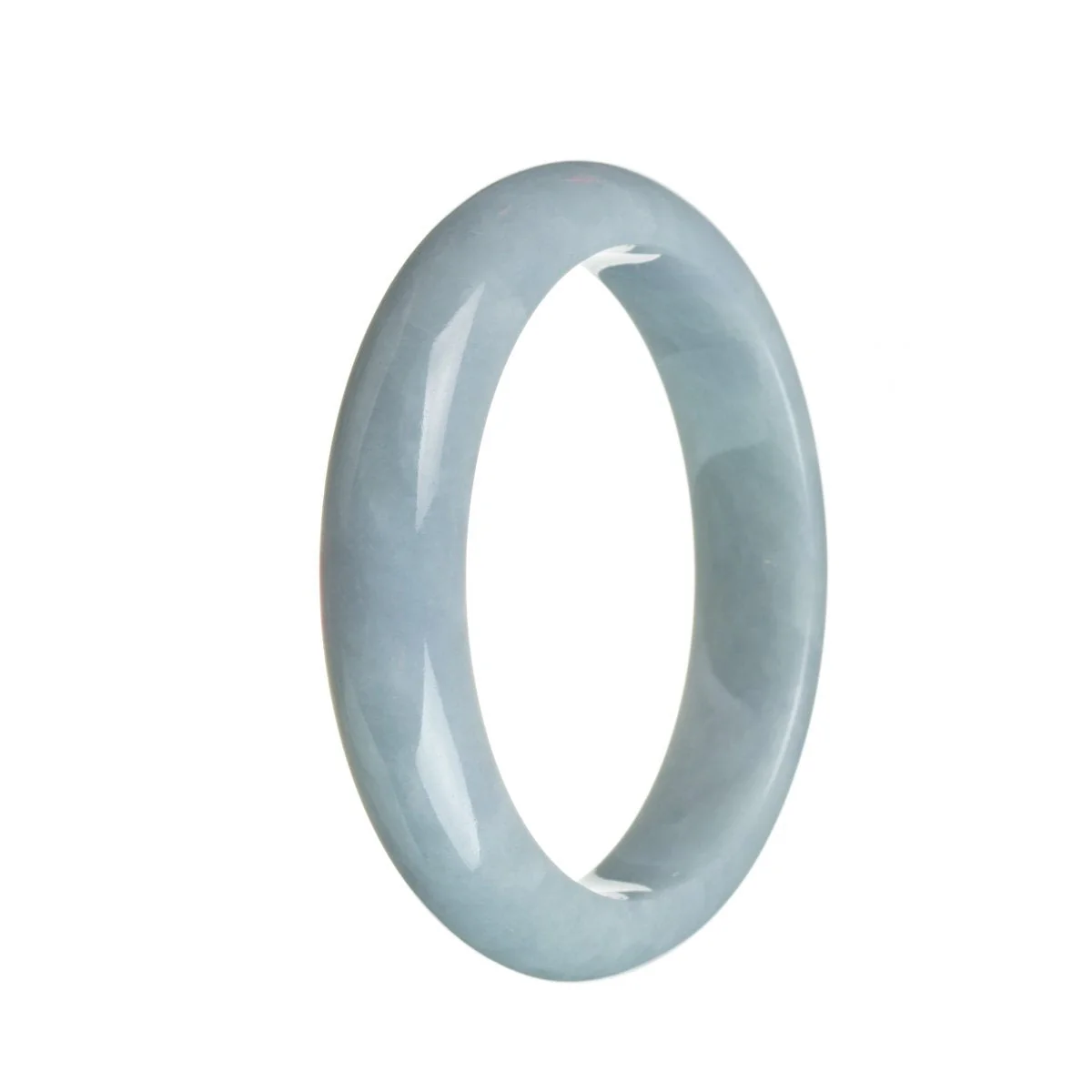 Genuine Grade A Bluish Lavender Burmese Jade Bangle - 59mm Semi Round - Image 3