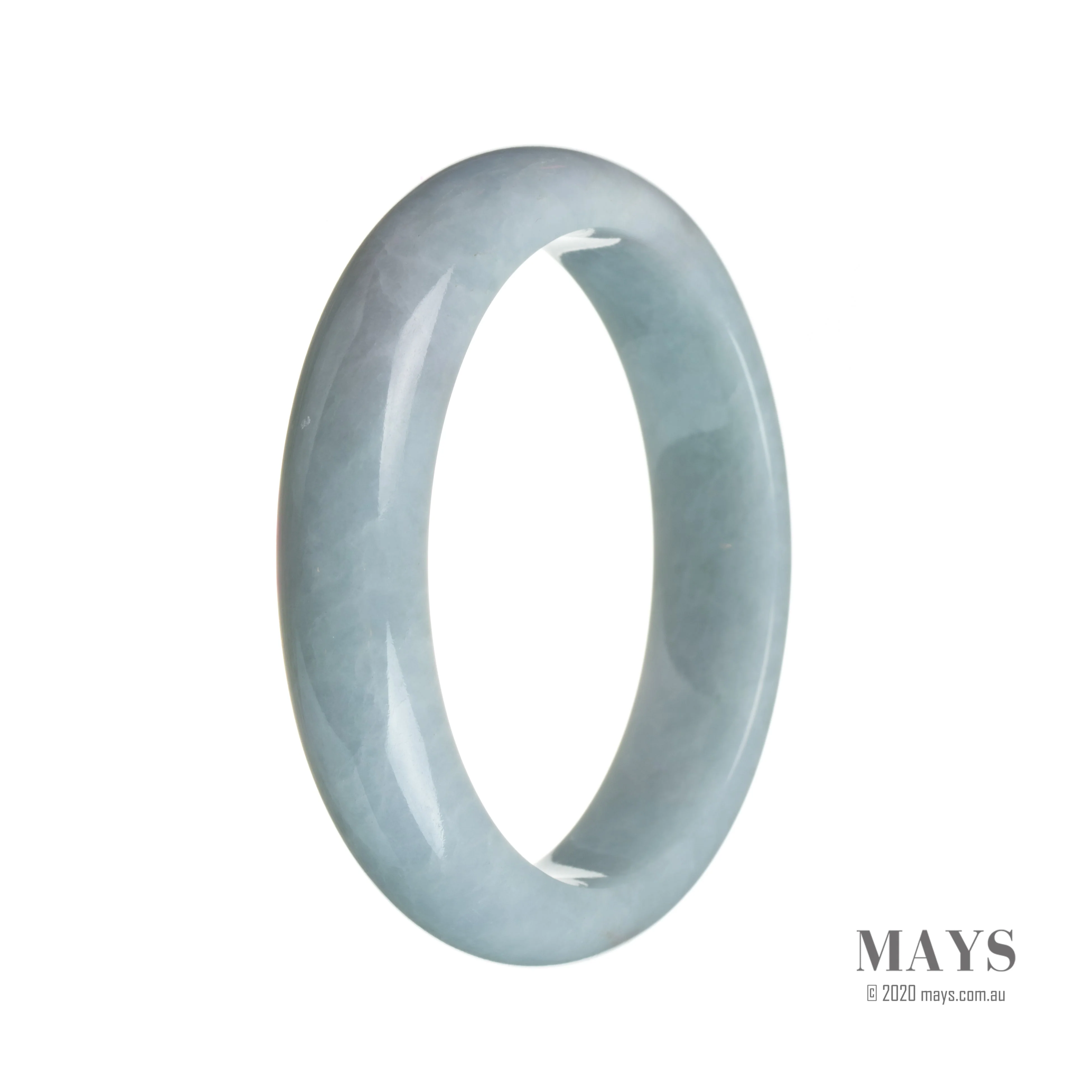 Authentic Type A Bluish lavender Burma Jade Bangle - 59mm Half Moon