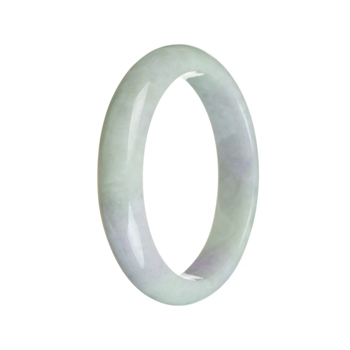 Genuine Grade A Green with lavender Jadeite Bracelet - 58mm Half Moon