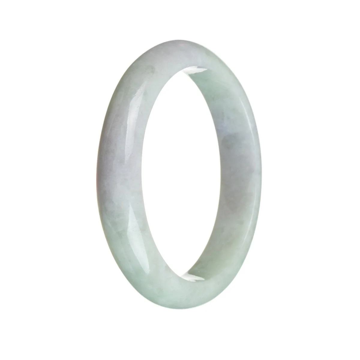 Genuine Grade A Green with lavender Jadeite Bracelet - 58mm Half Moon - Image 3