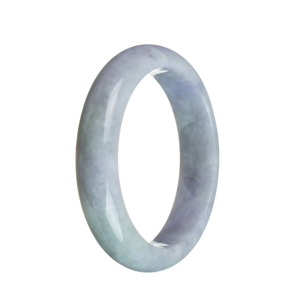 Genuine Type A Strong Lavender Jadeite Jade Bracelet - 58mm Semi Round