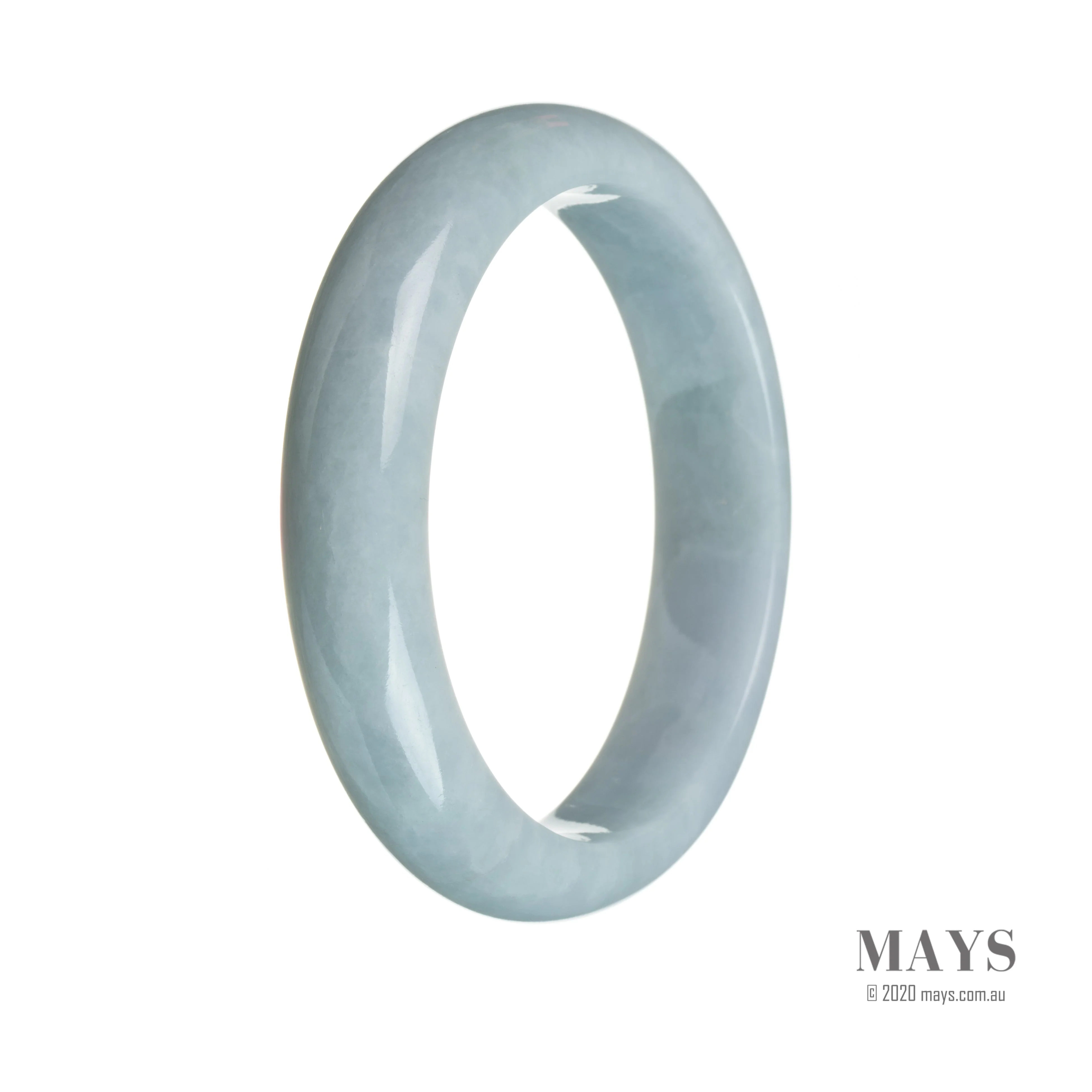 Genuine Untreated Bluish lavender Jade Bracelet - 59mm Half Moon