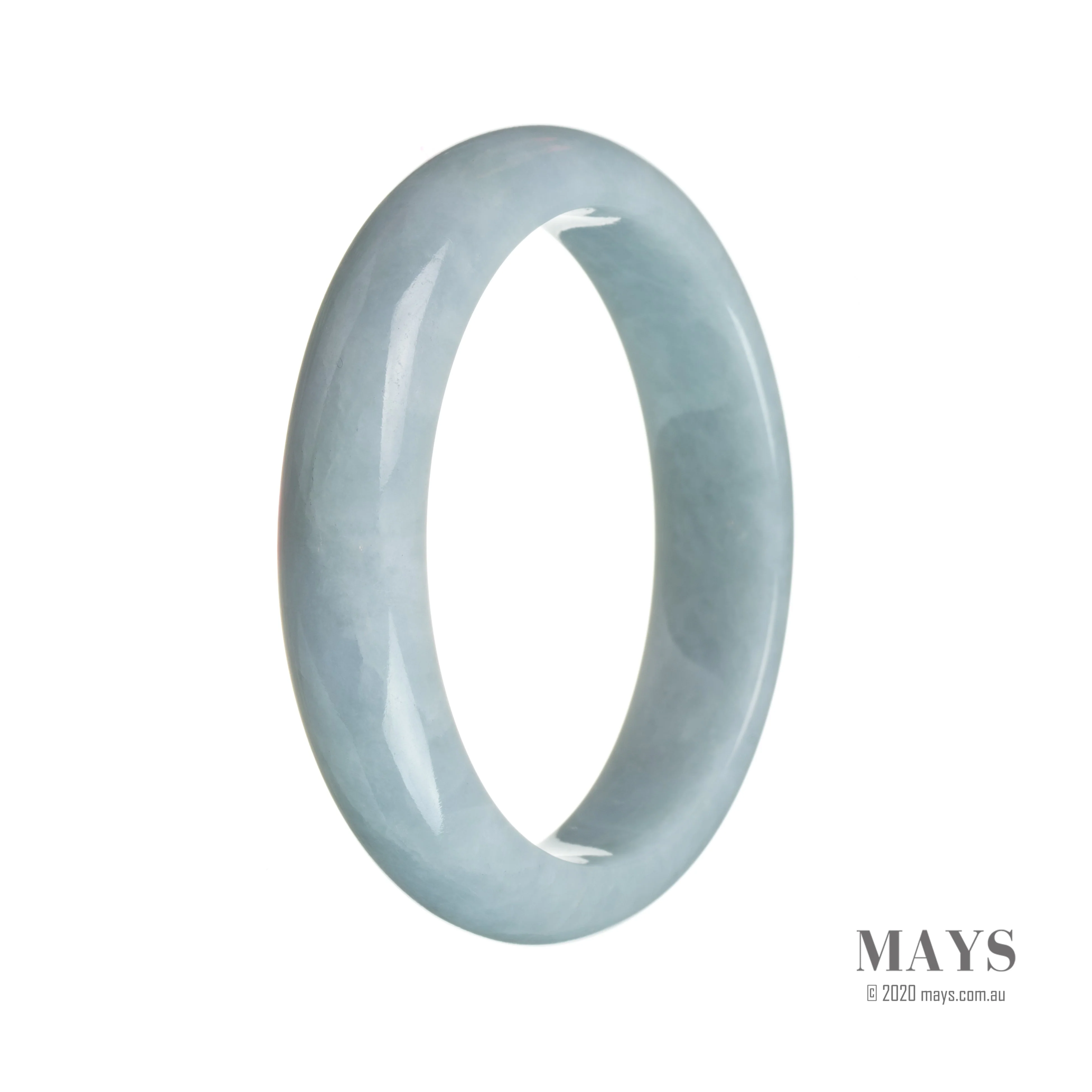 Genuine Untreated Bluish lavender Jade Bracelet - 59mm Half Moon - Image 2