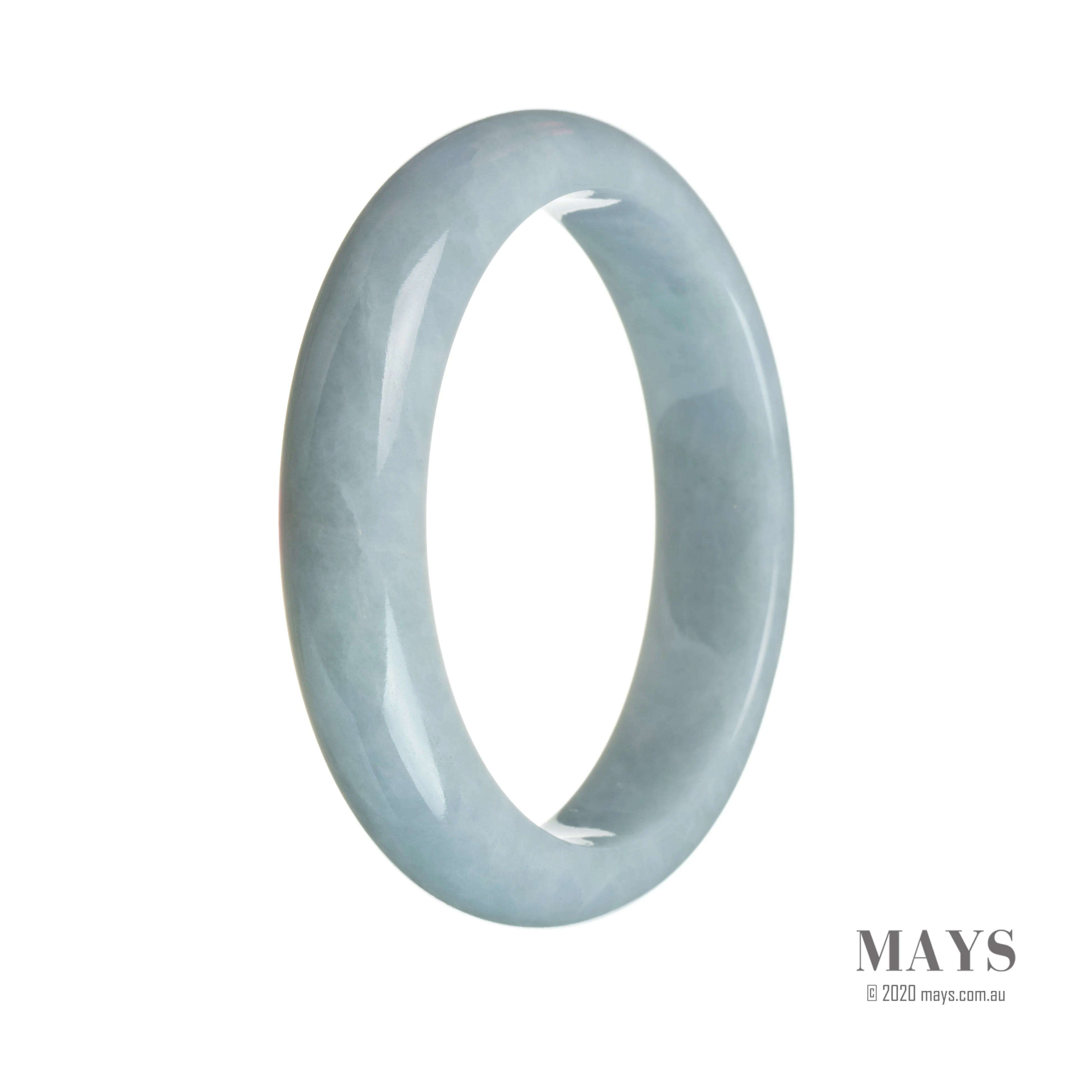 Genuine Untreated Bluish lavender Jade Bracelet - 59mm Half Moon - Image 3