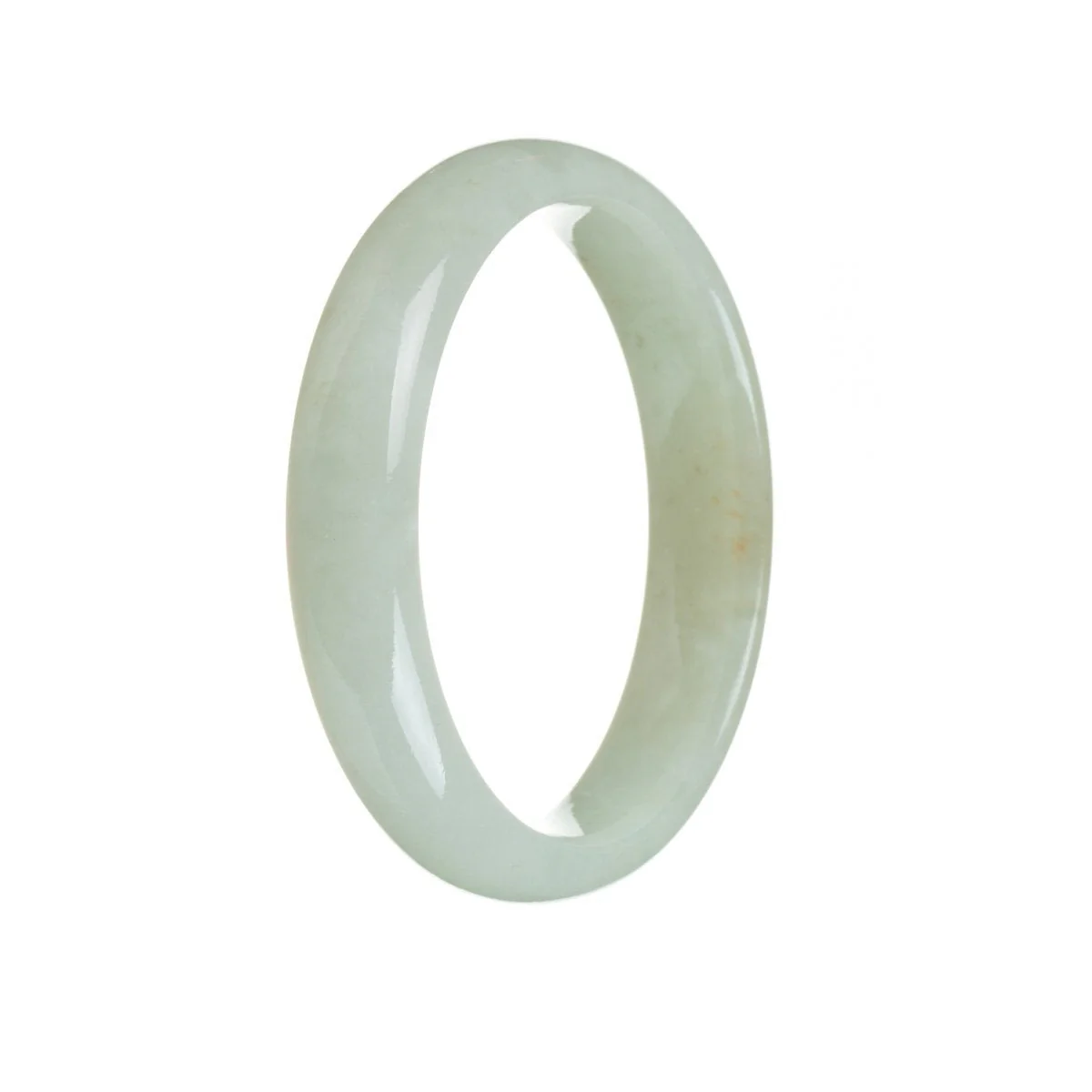 Genuine Grade A White Traditional Jade Bangle Bracelet - 56mm Half Moon