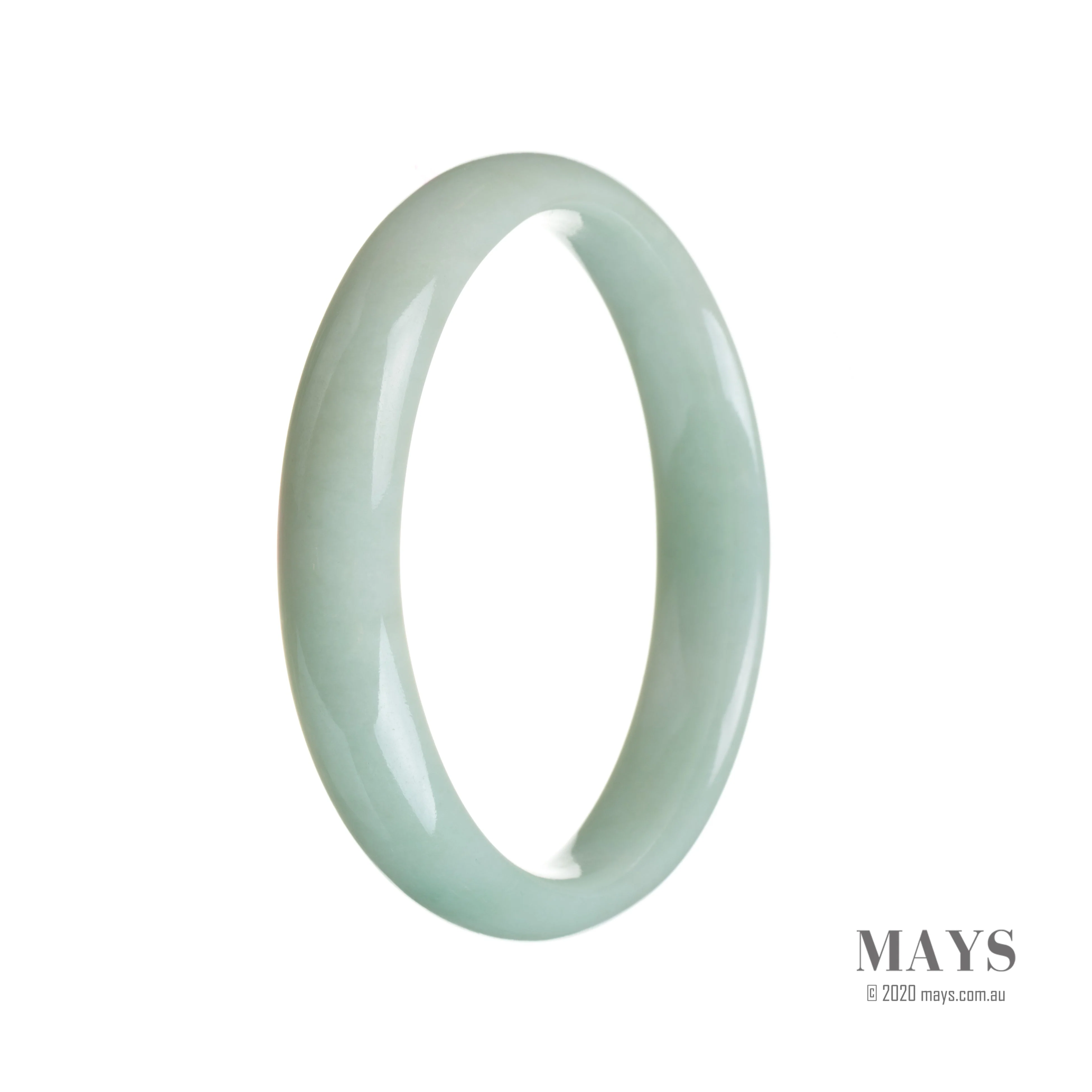 Genuine Type A Pale green Burma Jade Bracelet - 59mm Half Moon - Image 3