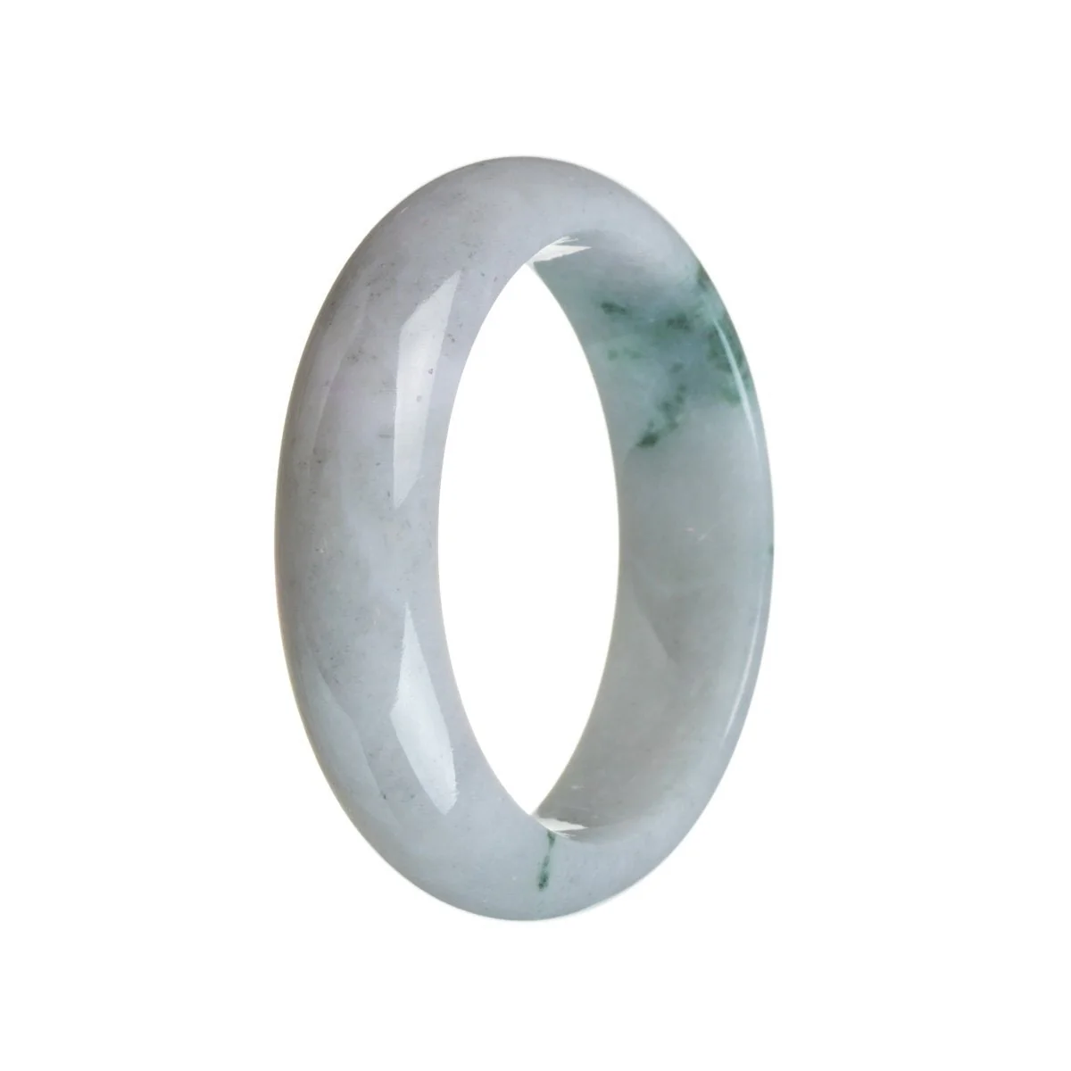 Genuine Grade A Lavender Jadeite Jade Bracelet - 54mm Half Moon - Image 3