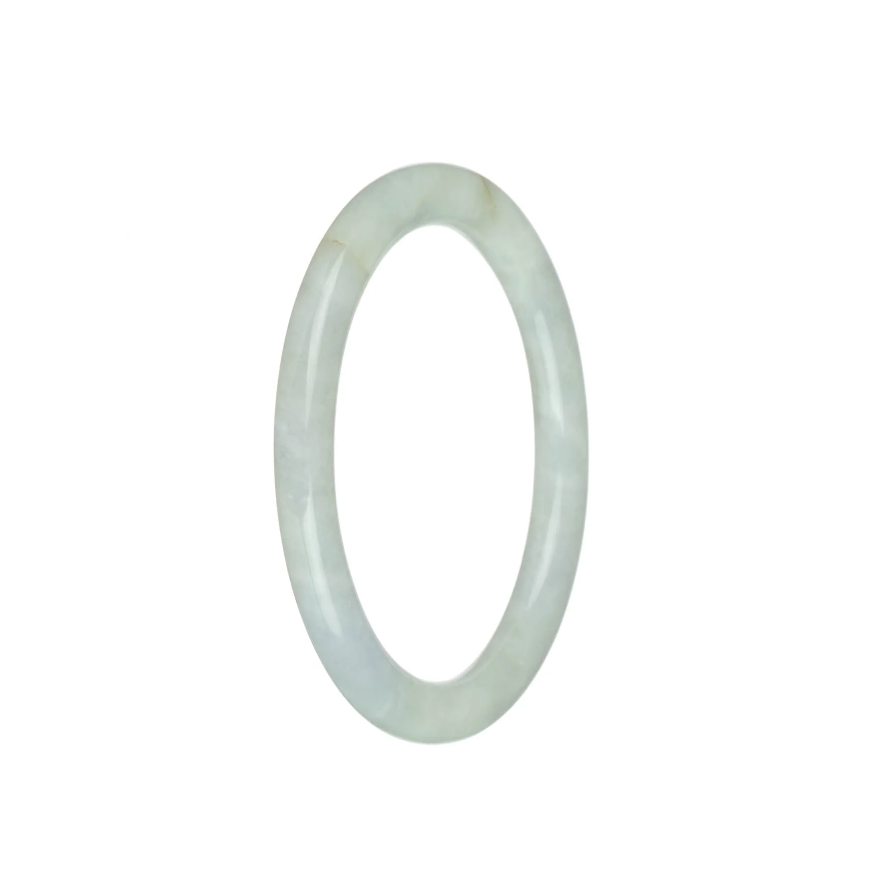 Certified Grade A White Traditional Jade Bracelet - 59mm Petite Round - Image 2