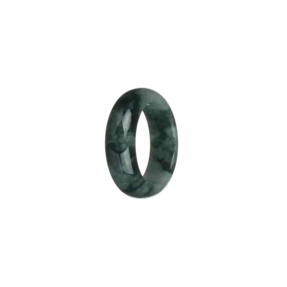 Certified Dark Green Burmese Jade Band - US 8.5 - Image 3