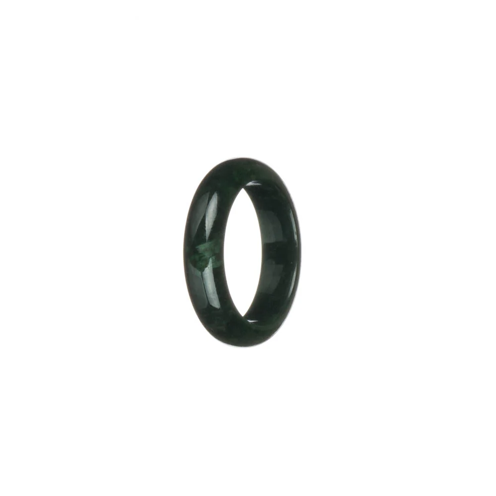 Authentic Deep Green Jadeite Jade Ring - US 9 - Image 3
