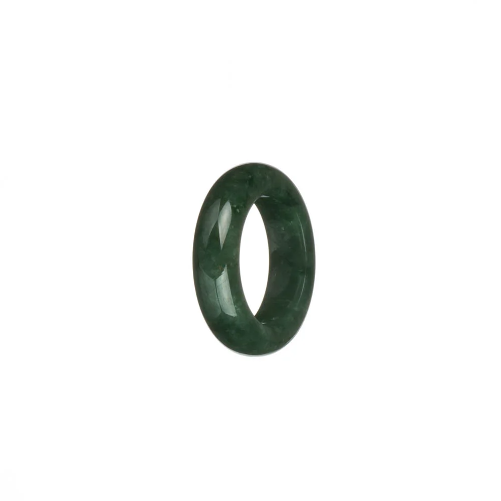 Real Deep Green Jadeite Jade Band - US 7 - Image 2