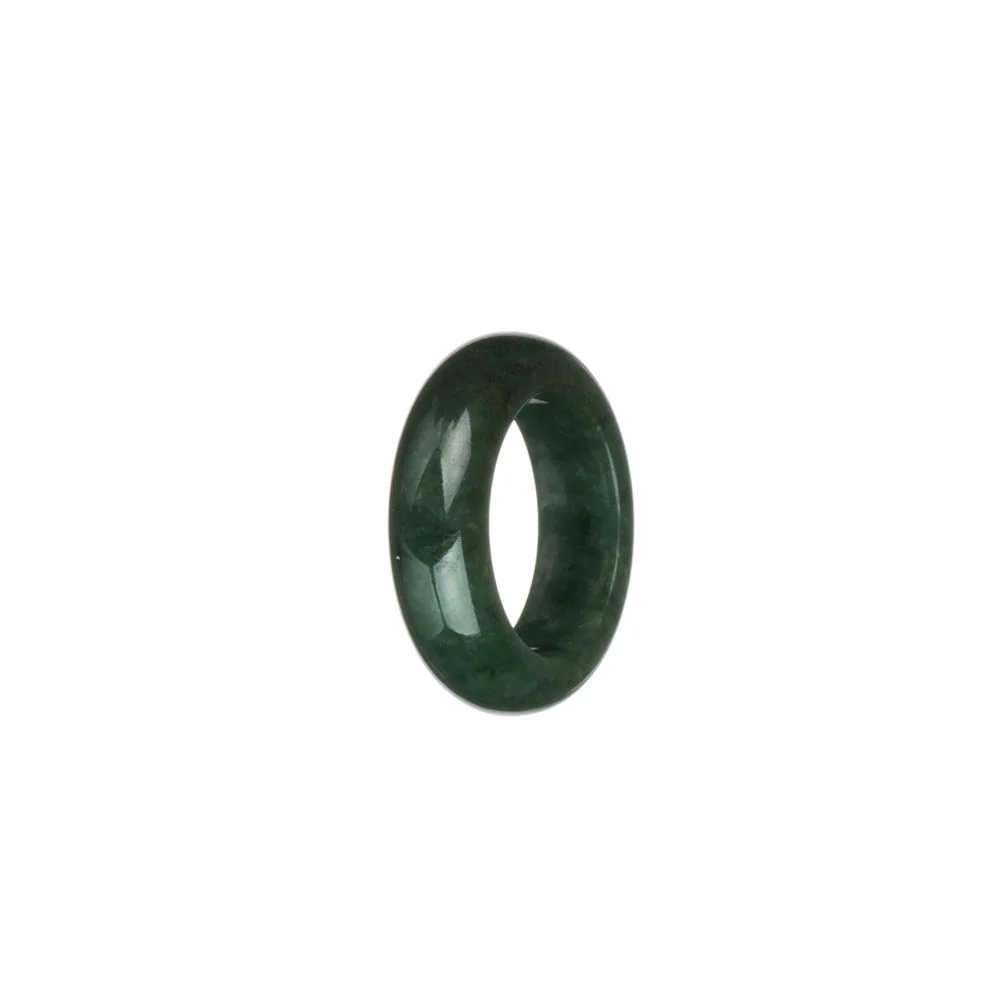 Authentic Deep Green Burmese Jade Ring  - US 7