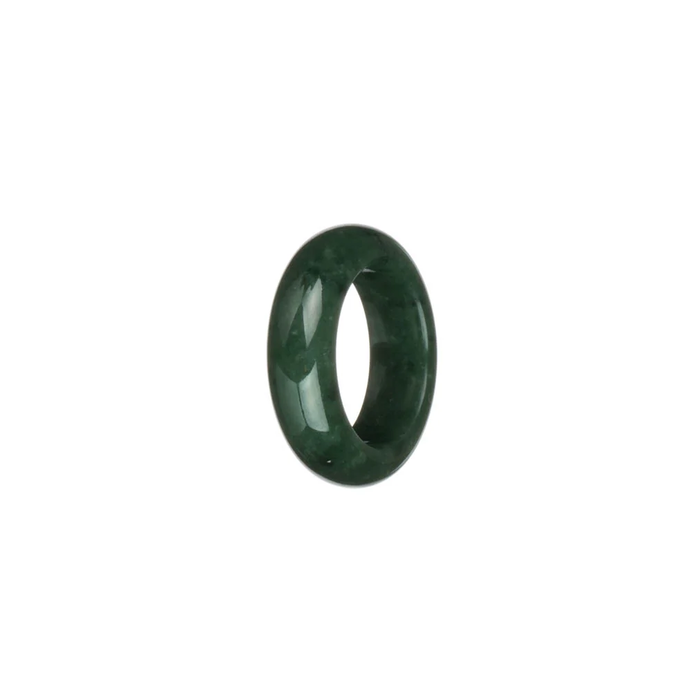 Authentic Deep Green Burmese Jade Ring  - US 7 - Image 2