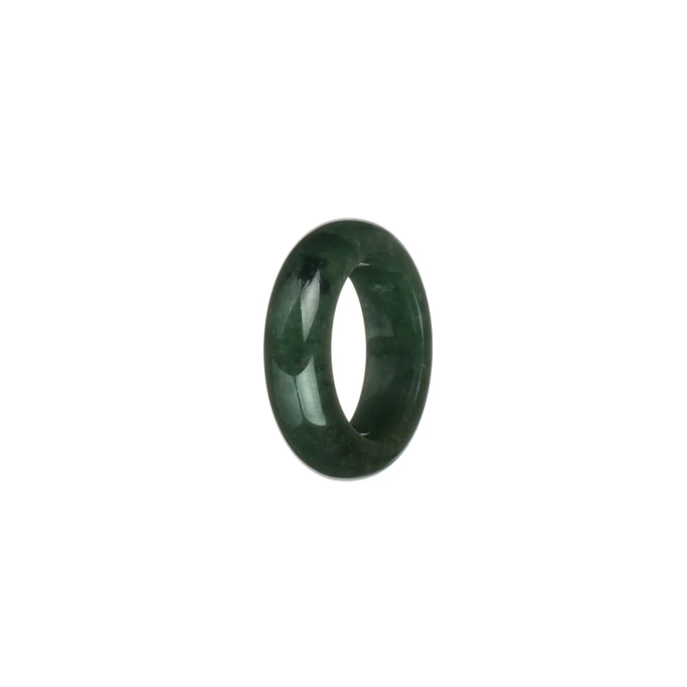 Authentic Deep Green Burmese Jade Ring  - US 7 - Image 3