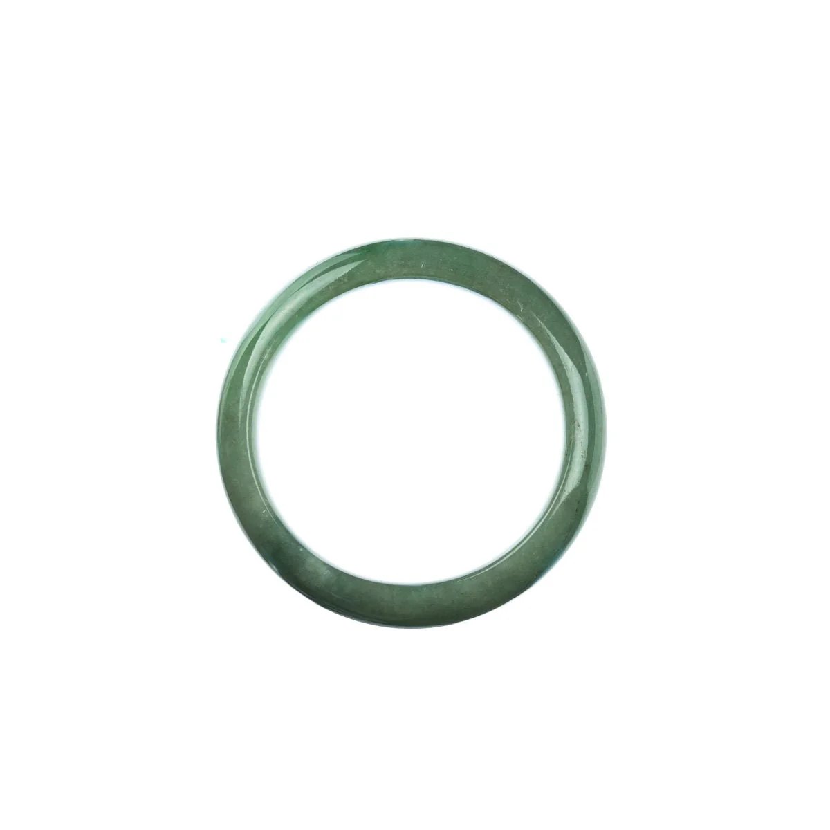 Genuine Grade A Green with a Patch of Imperial Green Burma Jade Bangle Bracelet - Child Half Moon - Image 3