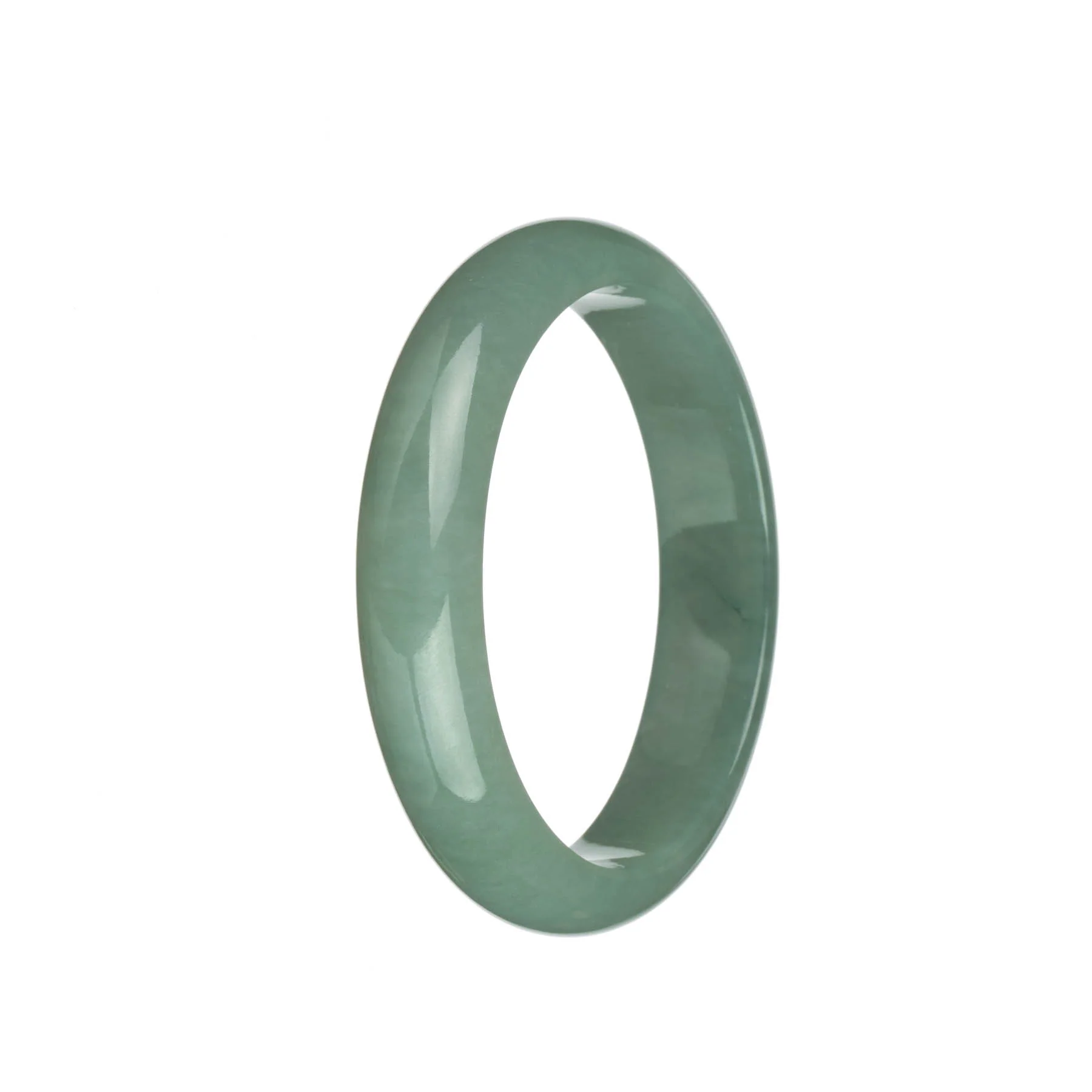 Genuine Grade A Green Burma Jade Bracelet - 61mm Half Moon - Image 2